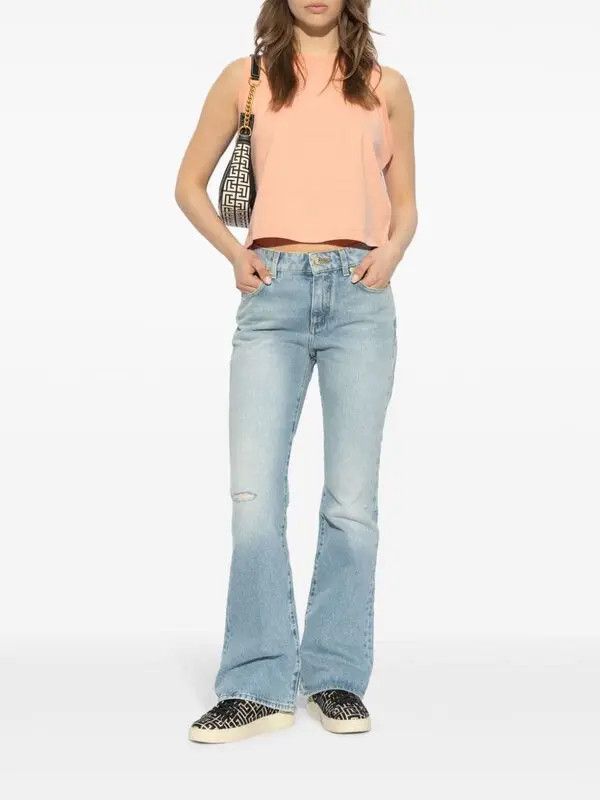 Balmain o1s1wg110725 Logo Embroidered Vest in Pink Size L / US 10 / IT 46 - 3 Thumbnail