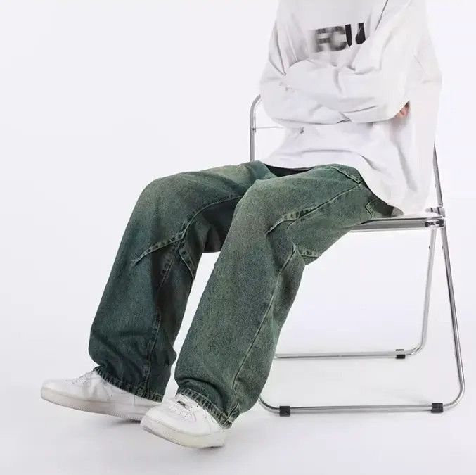 Japanese Brand Loose fitting straight leg wide leg jeans Size US 32 / EU 48 - 5 Thumbnail