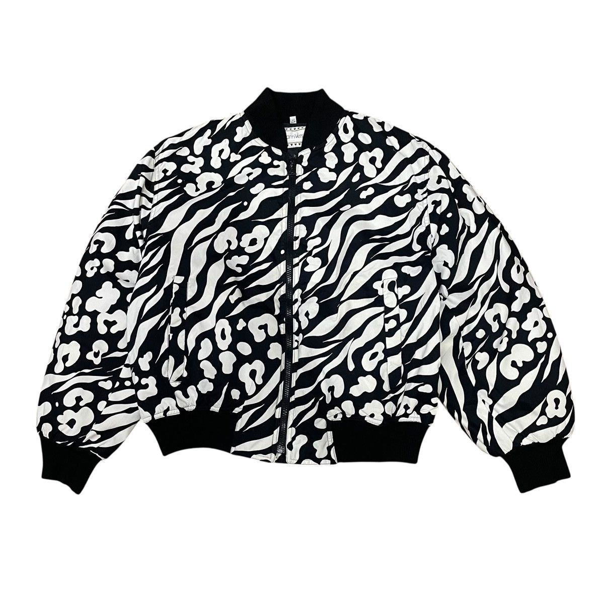 Versace Vintage Gianni Versace Zebra Puffer Bomber Jacket Size M / US 6-8 / IT 42-44 - 1 Thumbnail