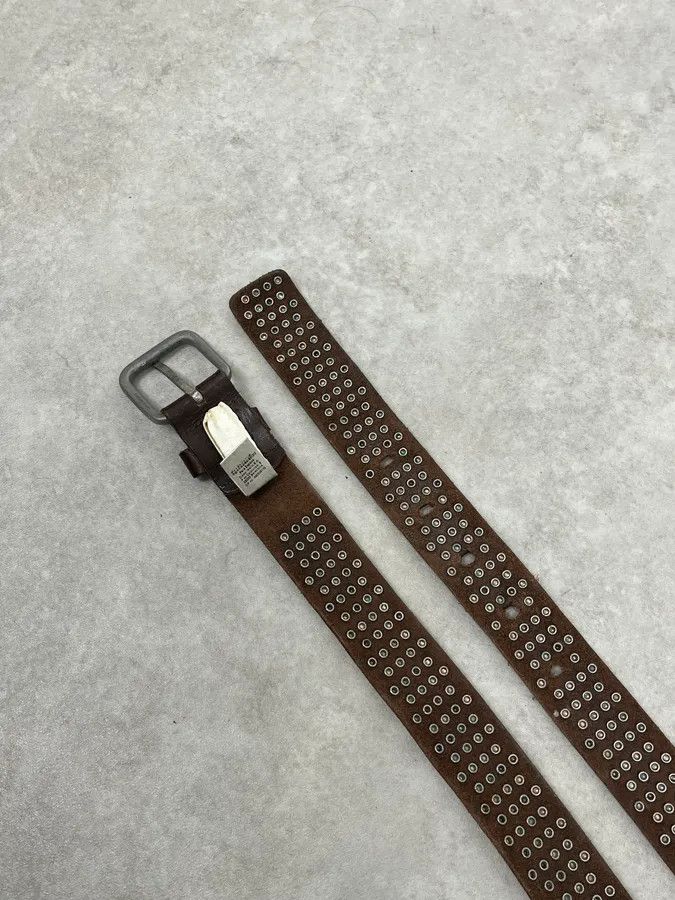 Diesel 2000s Diesel Studded Brown Leather Belt Size ONE SIZE - 7 Thumbnail