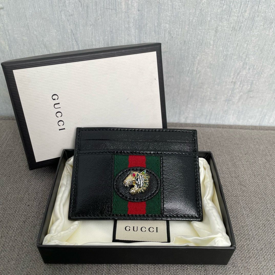 Gucci Gucci leather tiger head cardholder Size ONE SIZE - 1 Thumbnail