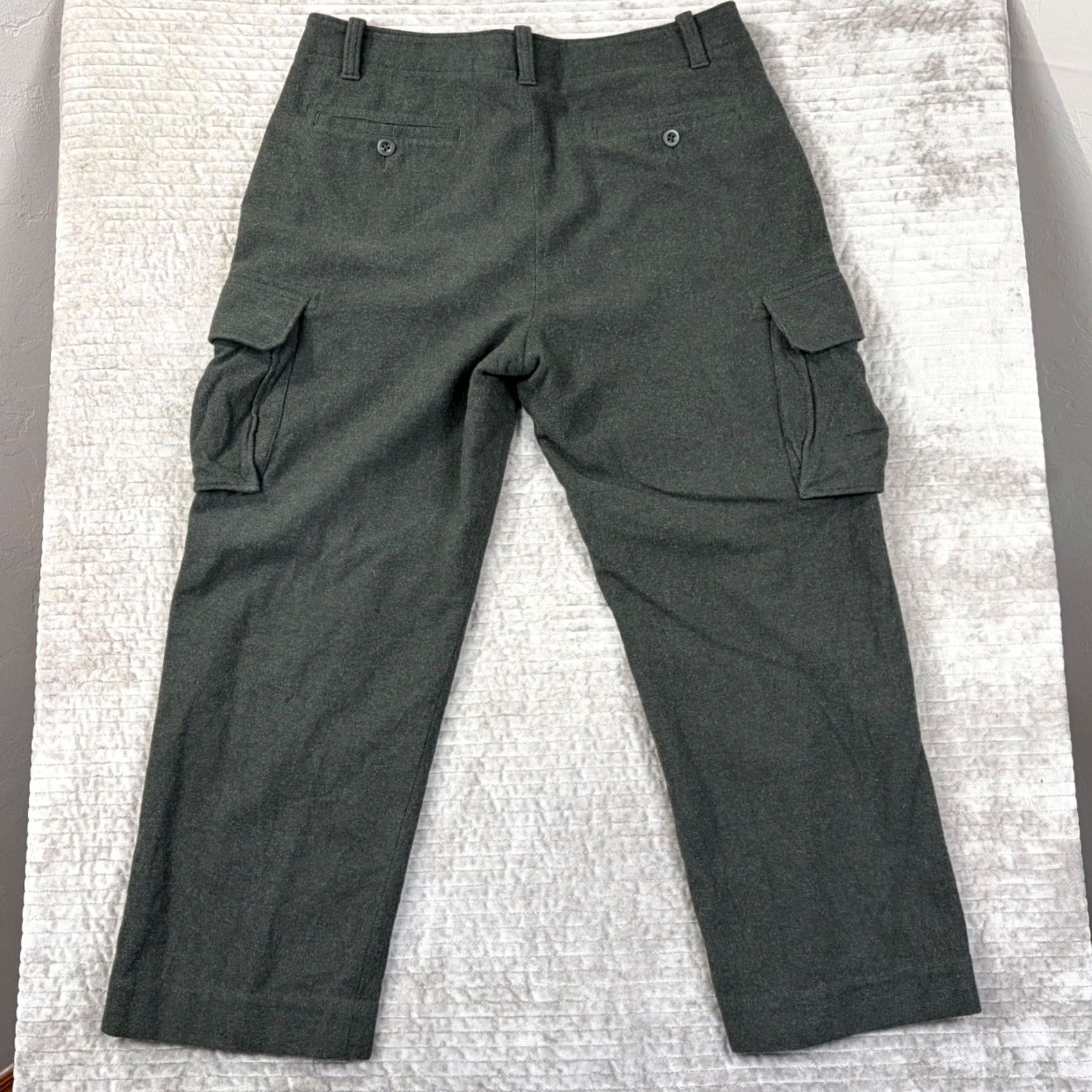 J.Crew J.Crew Mens Wool Blend Cargo Pants 34x30 Charcoal Grey Straight Leg Trousers Size US 34 / EU 50 - 2 Thumbnail
