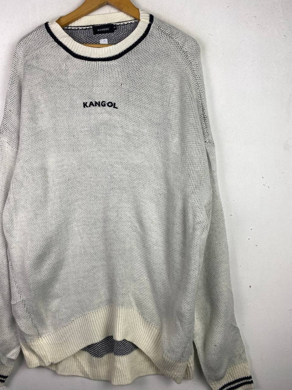 Aran Isles Knitwear × Japanese Brand × Kangol Vintage Knit Big Logo Kangol Spell Out Rare Design Size US L / EU 52-54 / 3 - 6 Thumbnail