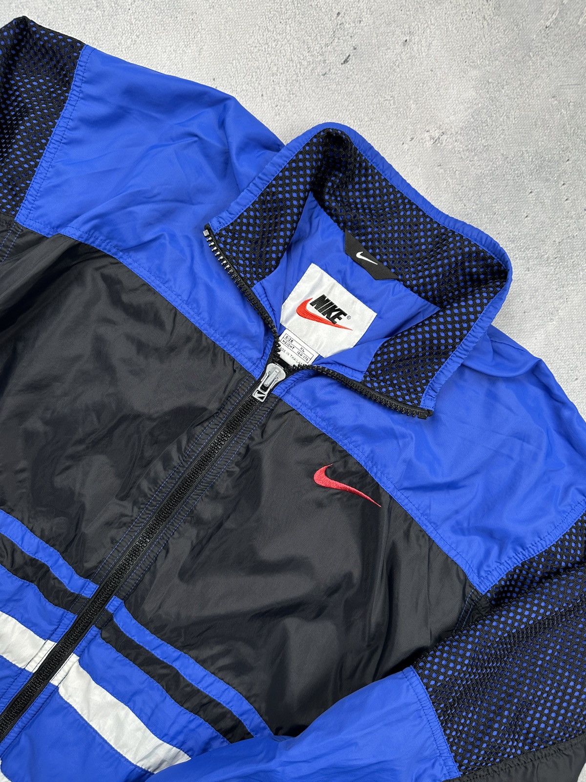 Nike Vintage 90s Nike Blue Black Windbreaker Jacket Rare 80s y2k Size US M / EU 48-50 / 2 - 11 Thumbnail