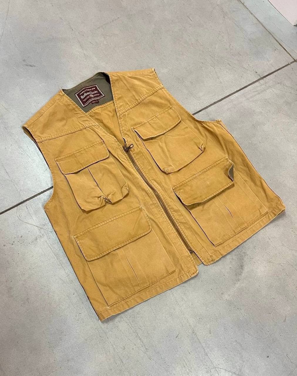 image of 90’S Vintage Marlboro Cargo Tactical Vest in Beige, Men's (Size Large)
