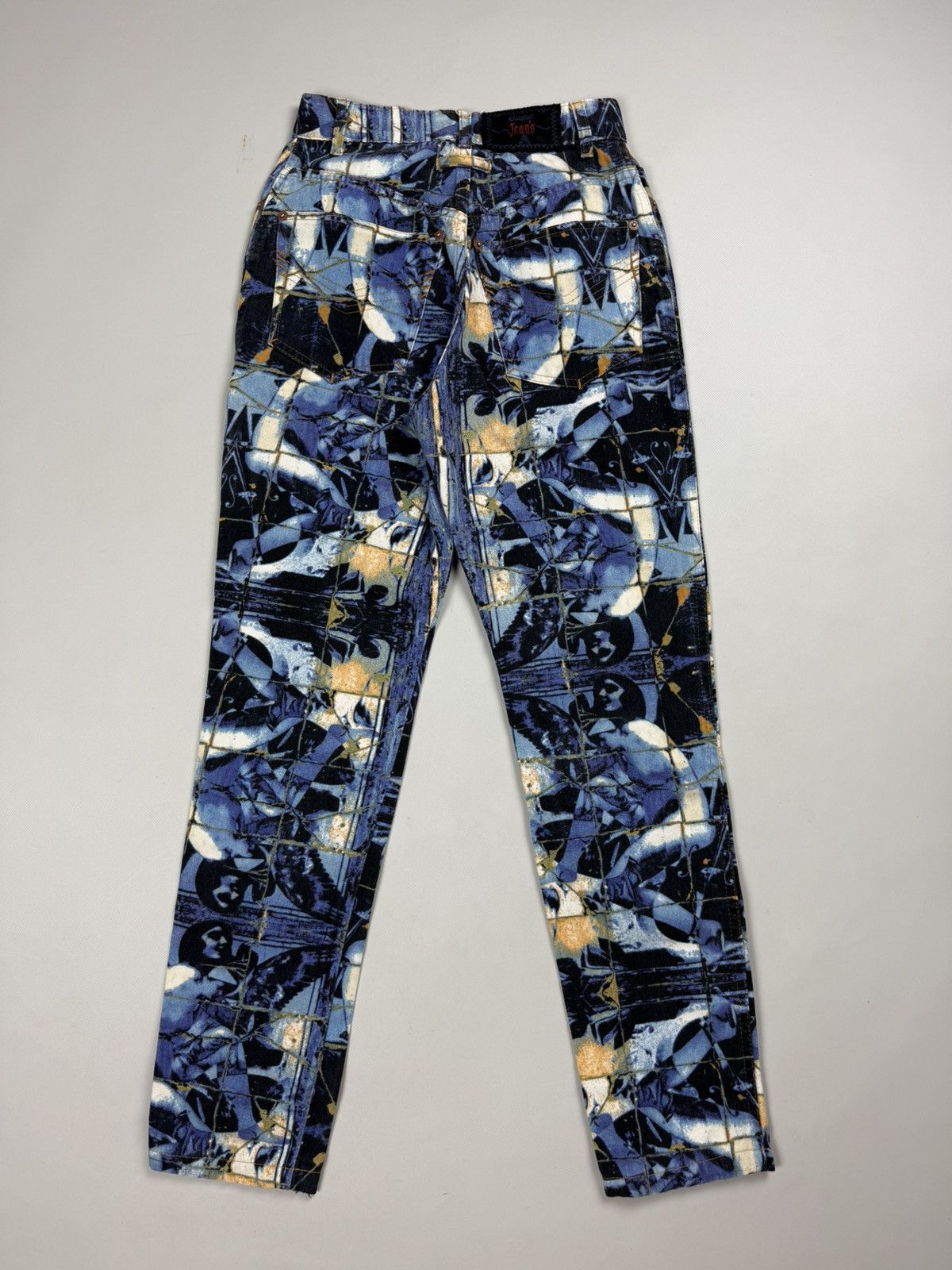 Jean Paul Gaultier 90s JPG Jean Paul Gaultier Stained Glass Printed Denim Jeans Size 25" / US 0 / IT 36 - 14 Thumbnail