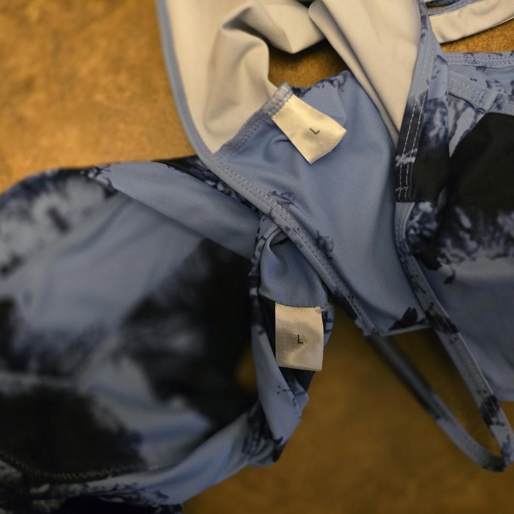 Designer Dust Blue Navy Detailed Bikini Set Size ONE SIZE - 4 Thumbnail
