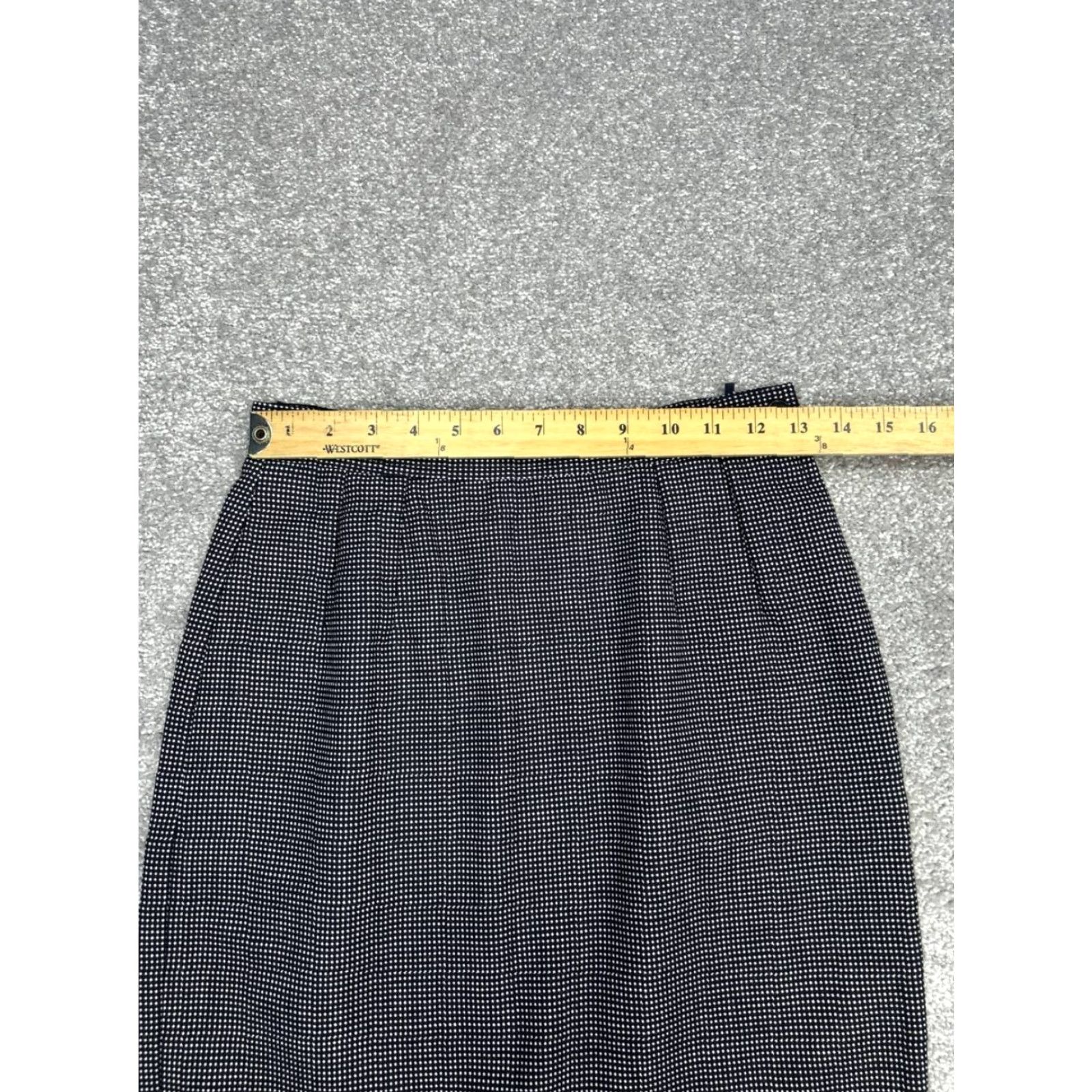 Valentino VINTAGE Valentino Skirt Pencil Womens 40 Black Check Zip Back Slit Casual 90s Modern Womens Size 32" / US 10 / IT 46 - 4 Thumbnail
