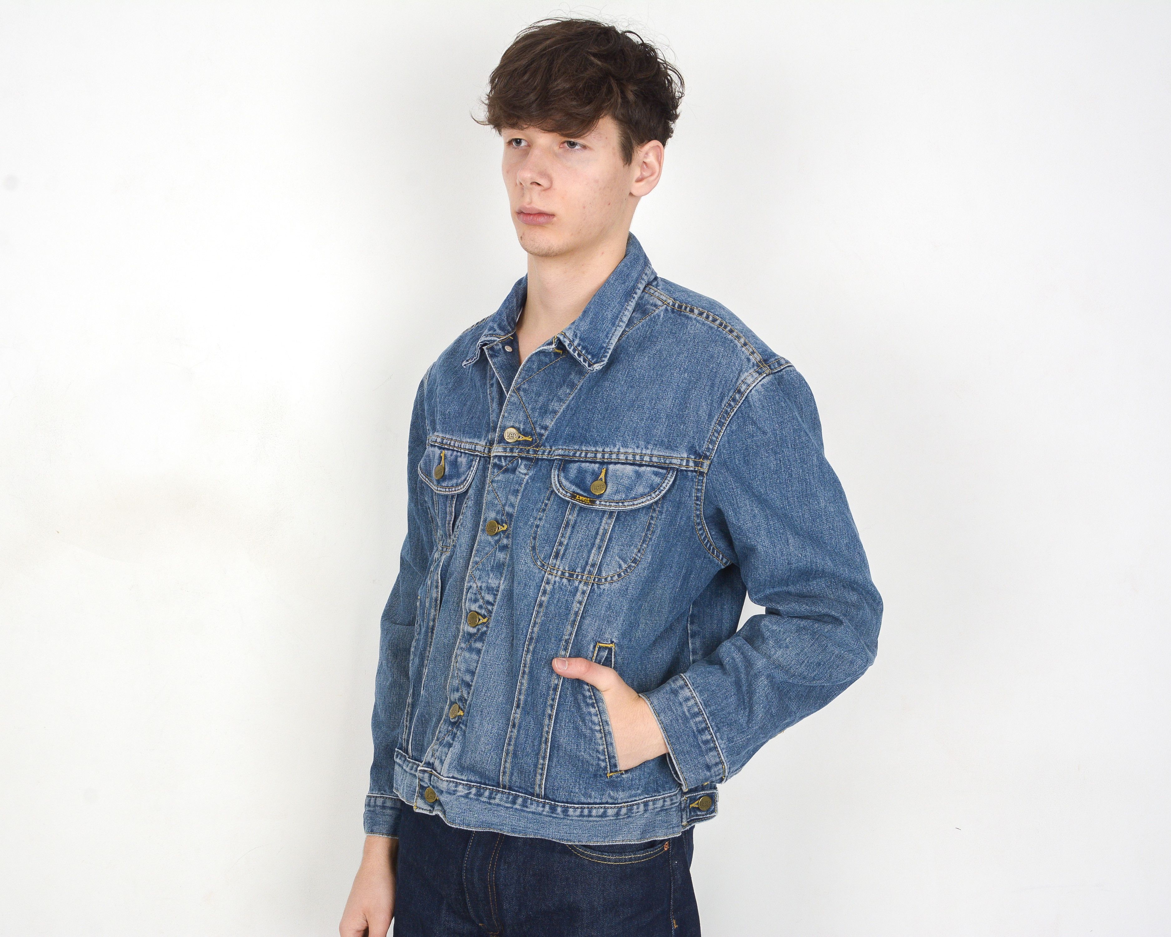 Lee LEE Vintage 2005 Men’s XL Denim Trucker Jacket Blue Jean Size US XL / EU 56 / 4 - 2 Thumbnail