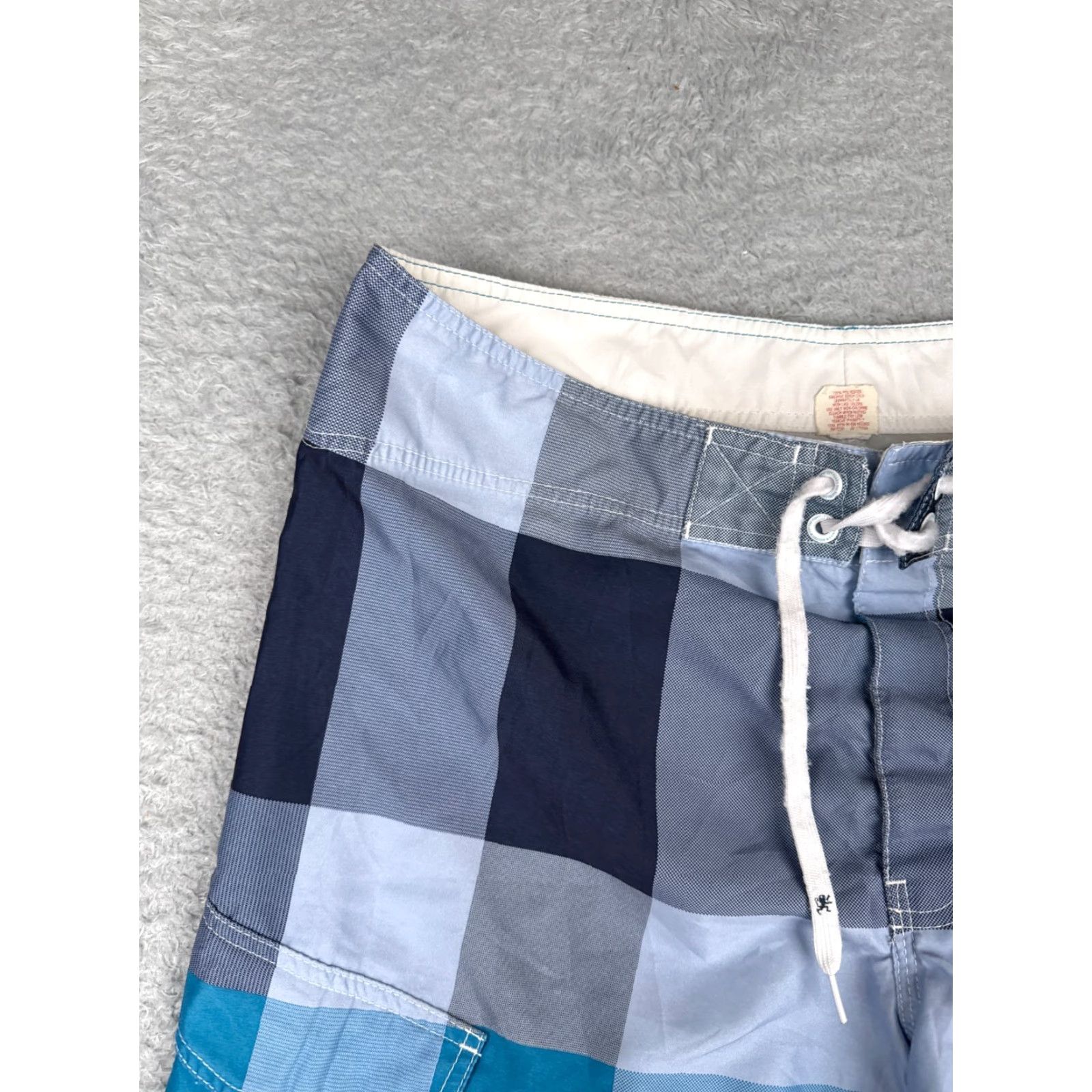 Mossimo Mossimo Board Shorts Mens 36 Blue Plaid Polyester Cargo Beach Pool Surf 36x10 For Men Size US 36 / EU 52 - 4 Thumbnail