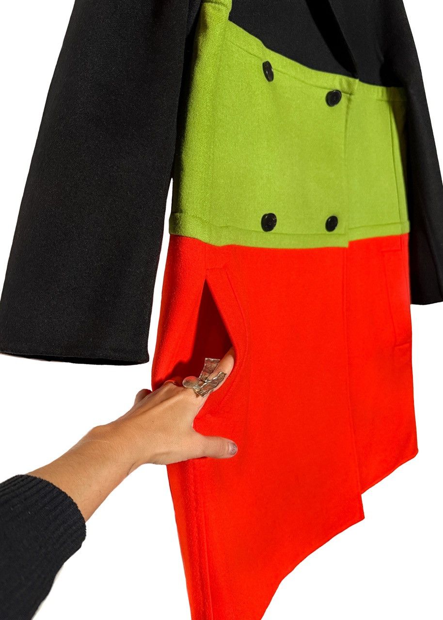 Dior Christian Dior SS22 Runway Blk Orange Green Colourblock Coat Size M / US 6-8 / IT 42-44 - 5 Thumbnail