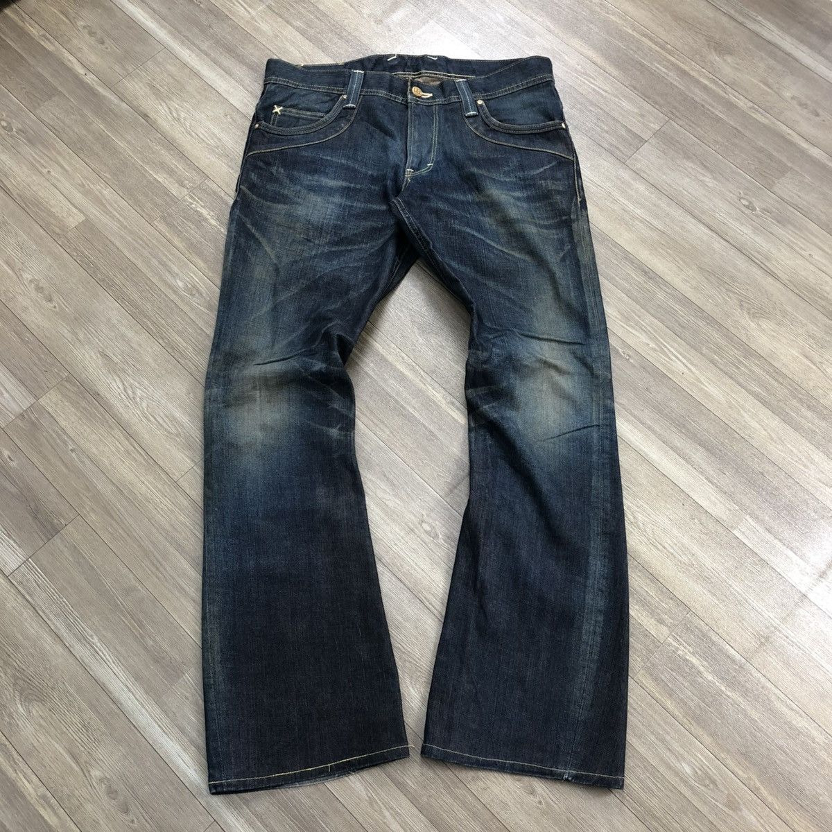 If Six Was Nine × Le Grande Bleu (L.G.B.) × Lee 1990s LEE Faded Bootcut Flared Jeans Size US 37 - 2 Thumbnail