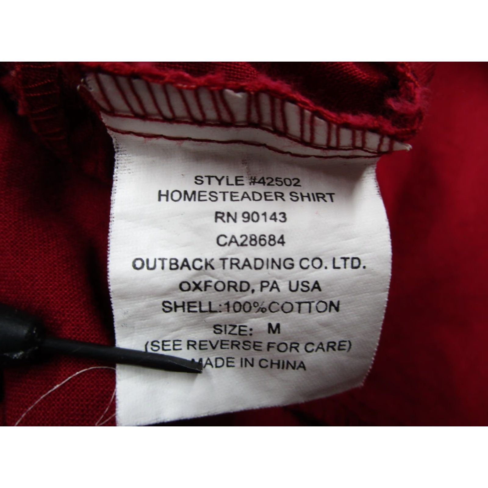 Vintage VINTAGE Outback Trading Company Men's Red Twill Long Sleeve Button-Up Shirt Casual Workwear 100% Cotton M Size US M / EU 48-50 / 2 - 4 Thumbnail