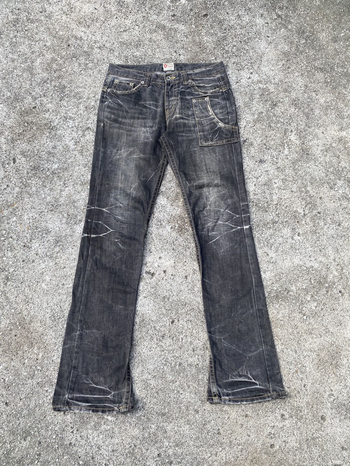 If Six Was Nine × Japanese Brand × Tornado Mart Ozz First Pinball Distressed Claw Marks Slim Flare Denim Size US 30 / EU 46 - 1 Thumbnail
