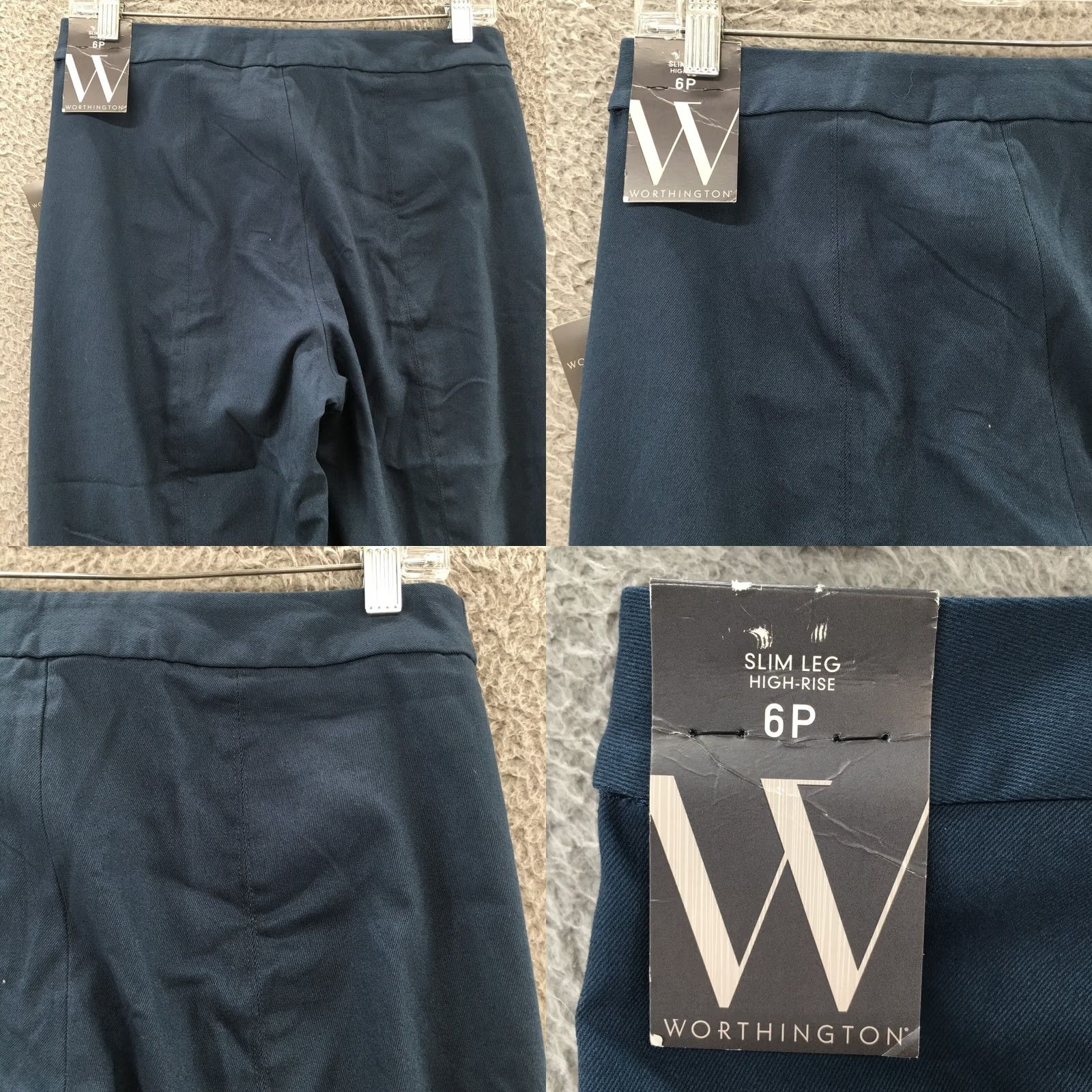 Worthington Worthington Slim Leg Dress Pants Womens 6P Blue Cotton Blend NEW Pants Women 6P Blue Cotton Blend Straight Front Pockets Petite Slim Leg Mens Womens Size 28" / US 6 / IT 42 - 9 Thumbnail