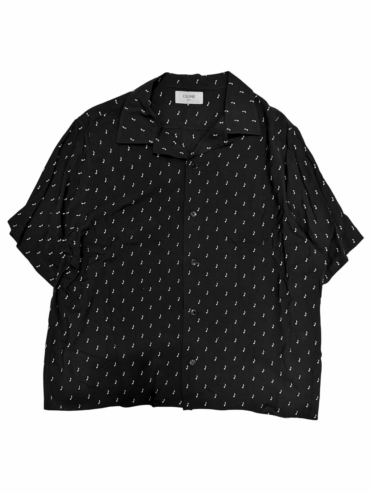 Celine *RARE* Hedi SS19 Music Note Viscose Shirt Size US M / EU 48-50 / 2 - 1 Thumbnail