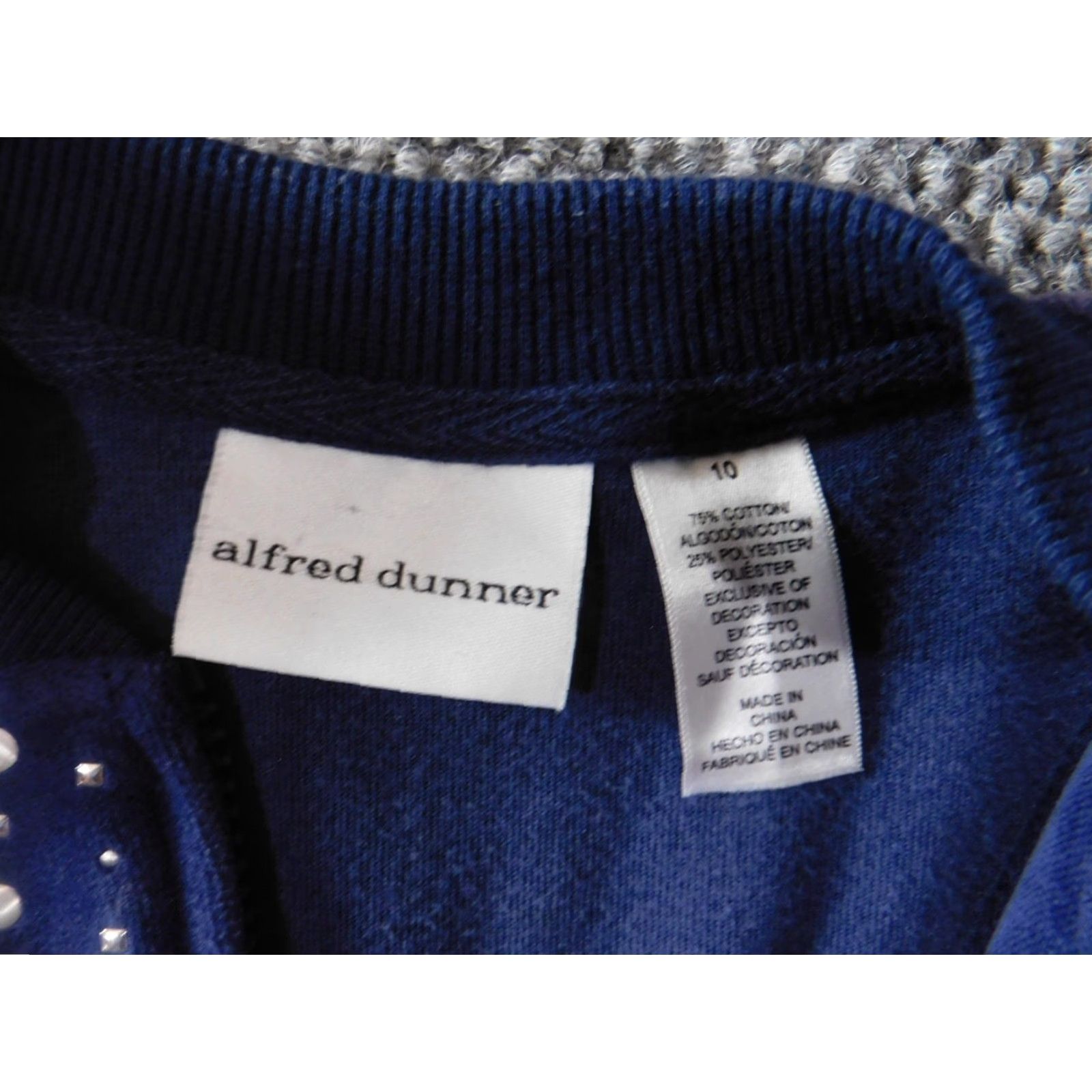 Vintage Alfred Dunner Jacket Womens 10 Blue Floral Full Zip Jacket Medium Length Long Sleeve Blue Womens Regular 10 Fall Spring Vintage No Size L / US 10 / IT 46 - 5 Thumbnail