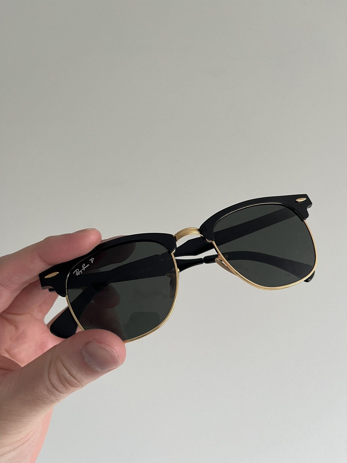 RayBan Black / Gold Clubmaster Sunglasses Size ONE SIZE - 1 Thumbnail