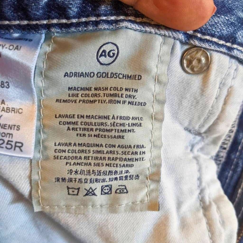 AG Adriano Goldschmied AG-ED Phoebe Vintage Jeans 25R High Rise Tapered Distressed 100% Cotton Size 25" / US 0 / IT 36 - 7 Thumbnail