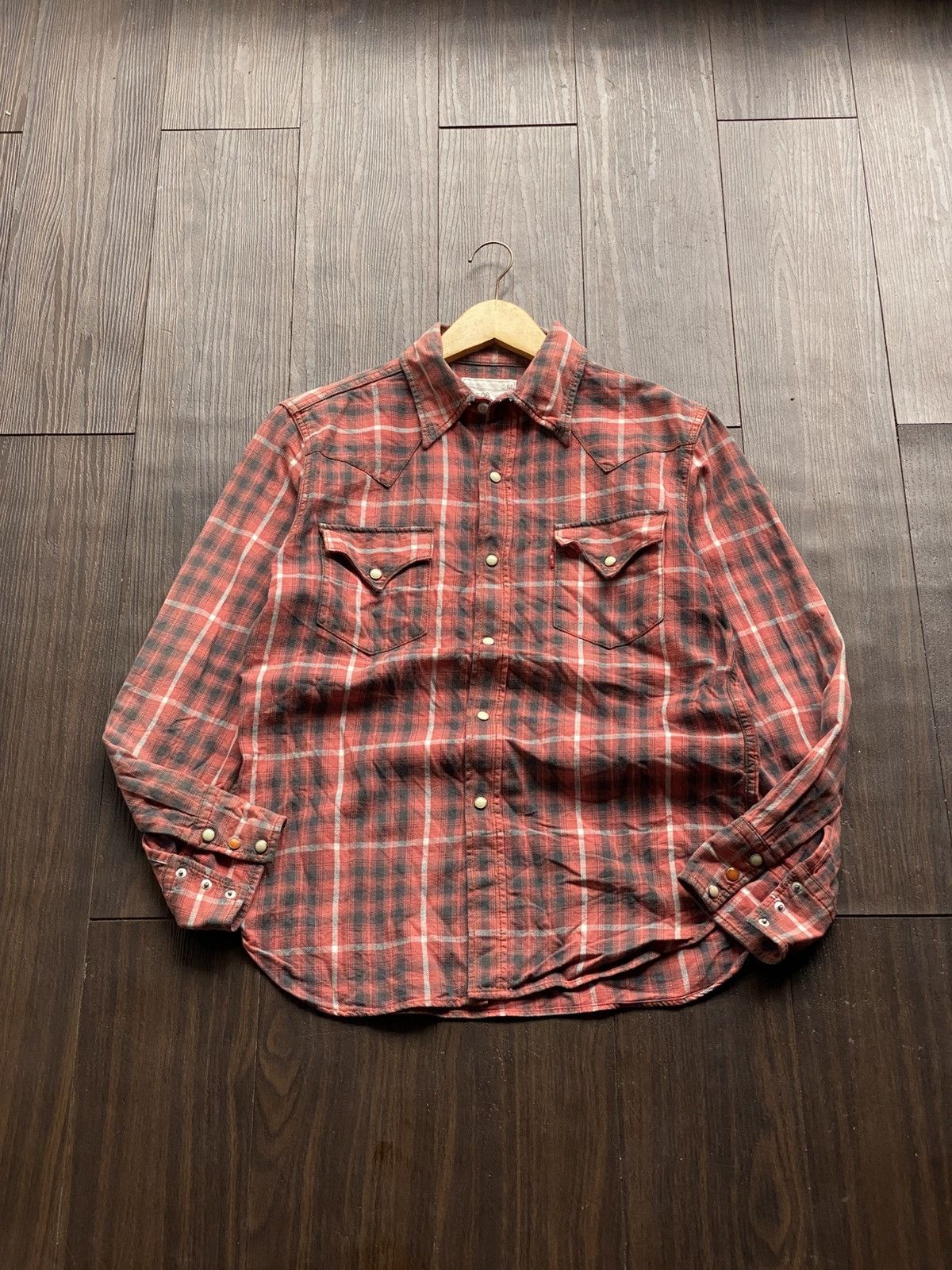 Levi's Vintage Clothing VINTAGE LEVIS WESTERN STONE BUTTON FLANNEL SHIRT Size US M / EU 48-50 / 2 - 2 Thumbnail