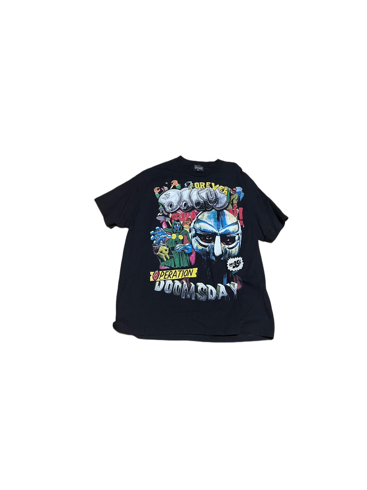 image of Band Tees x Darien Bruze Mf Doom Rap Tee in Black, Men's (Size XL)