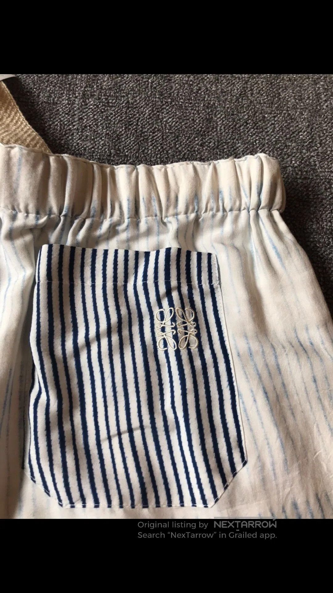 Loewe Loewe Blue White Striped Daisy Shorts. Size 39" - 3 Thumbnail