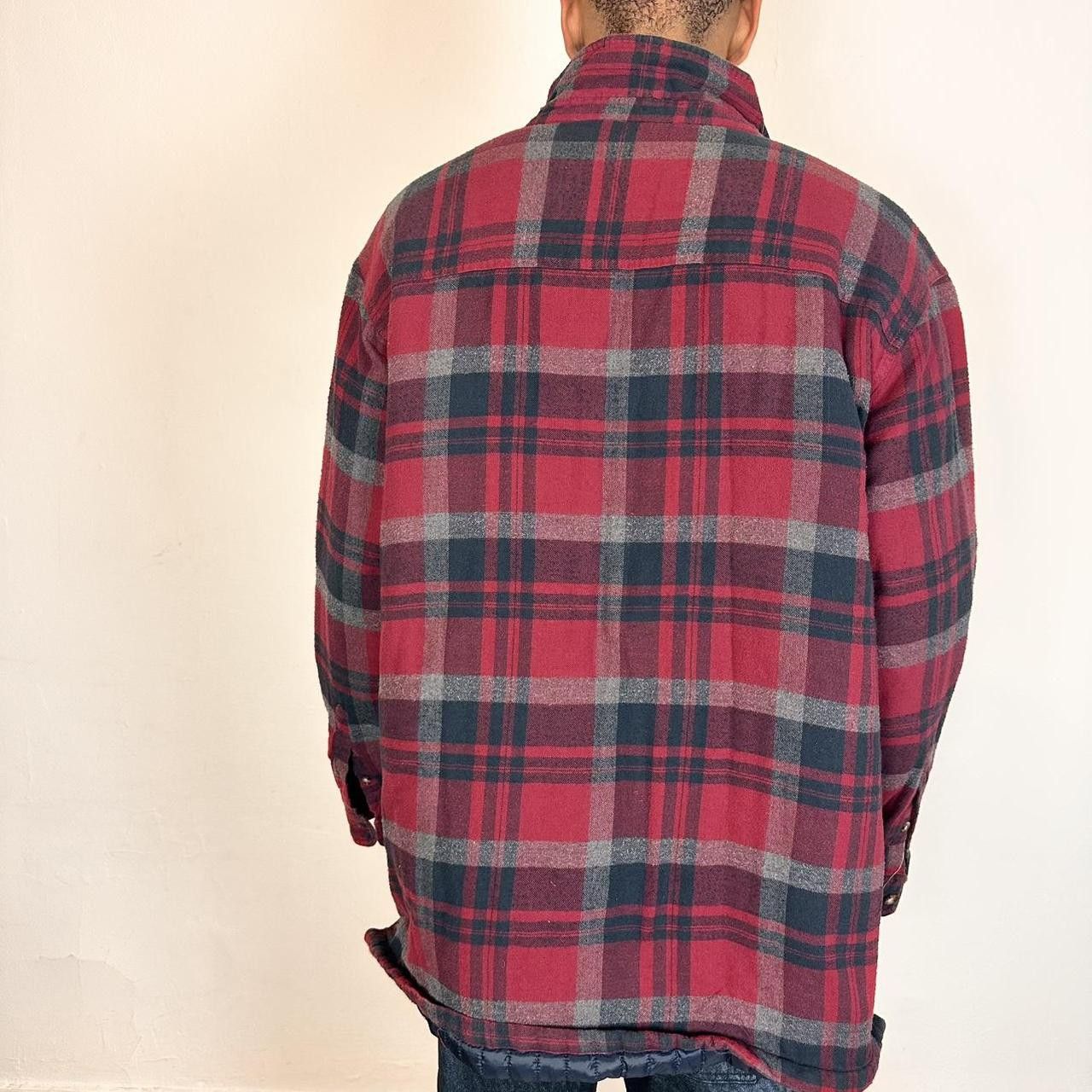 Cherokee Vintage Cherokee Red/Navy Plaid Quilted Flannel Jacket - XL Size US XL / EU 56 / 4 - 5 Thumbnail