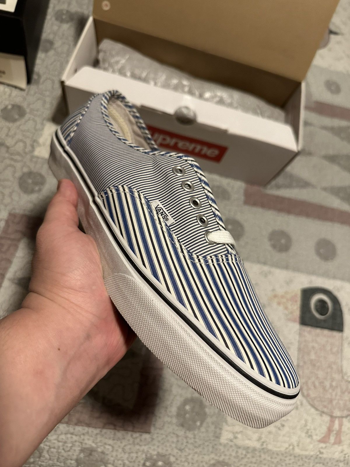 Vans X Supreme X Cdg Authentic Pro Sneakers In Blue