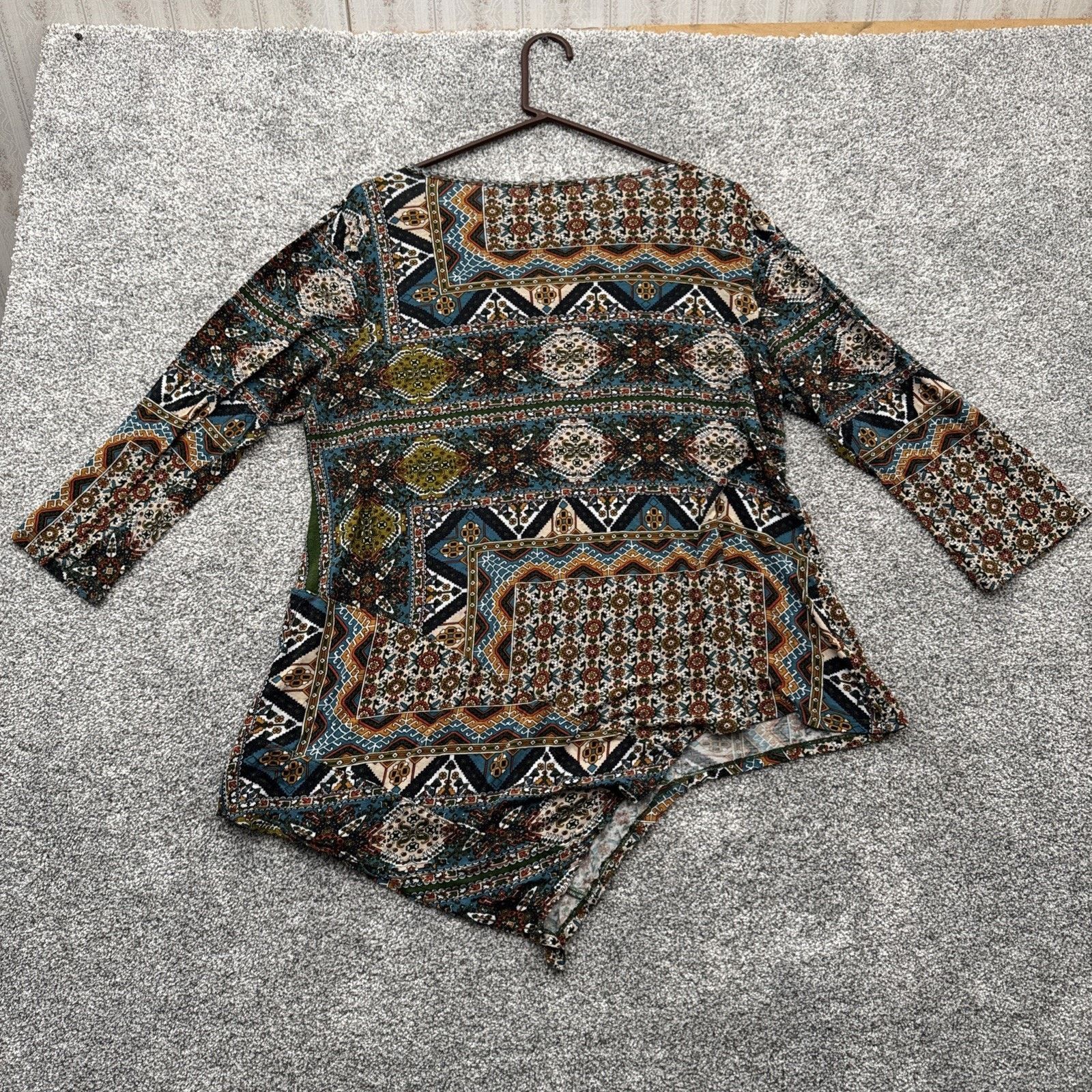 Other One World Tunic Top Womens 1X Plus Boho Mod Asymmetrical Size XL / US 12-14 / IT 48-50 - 7 Thumbnail