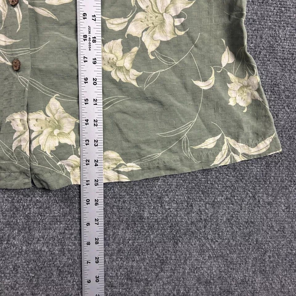 Hilo Hattie Hito Hattie Hawaiian Shirt Womens 16 Green Floral 100% Silk Size XXL / US 16-18 / IT 52-54 - 5 Thumbnail