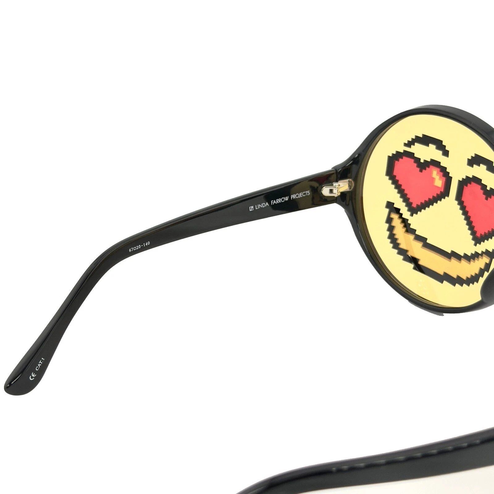 Linda Farrow LINDA FARROW Jeremy Scott Black Emoji EMOTICON2 Smile Round Size ONE SIZE - 6 Thumbnail
