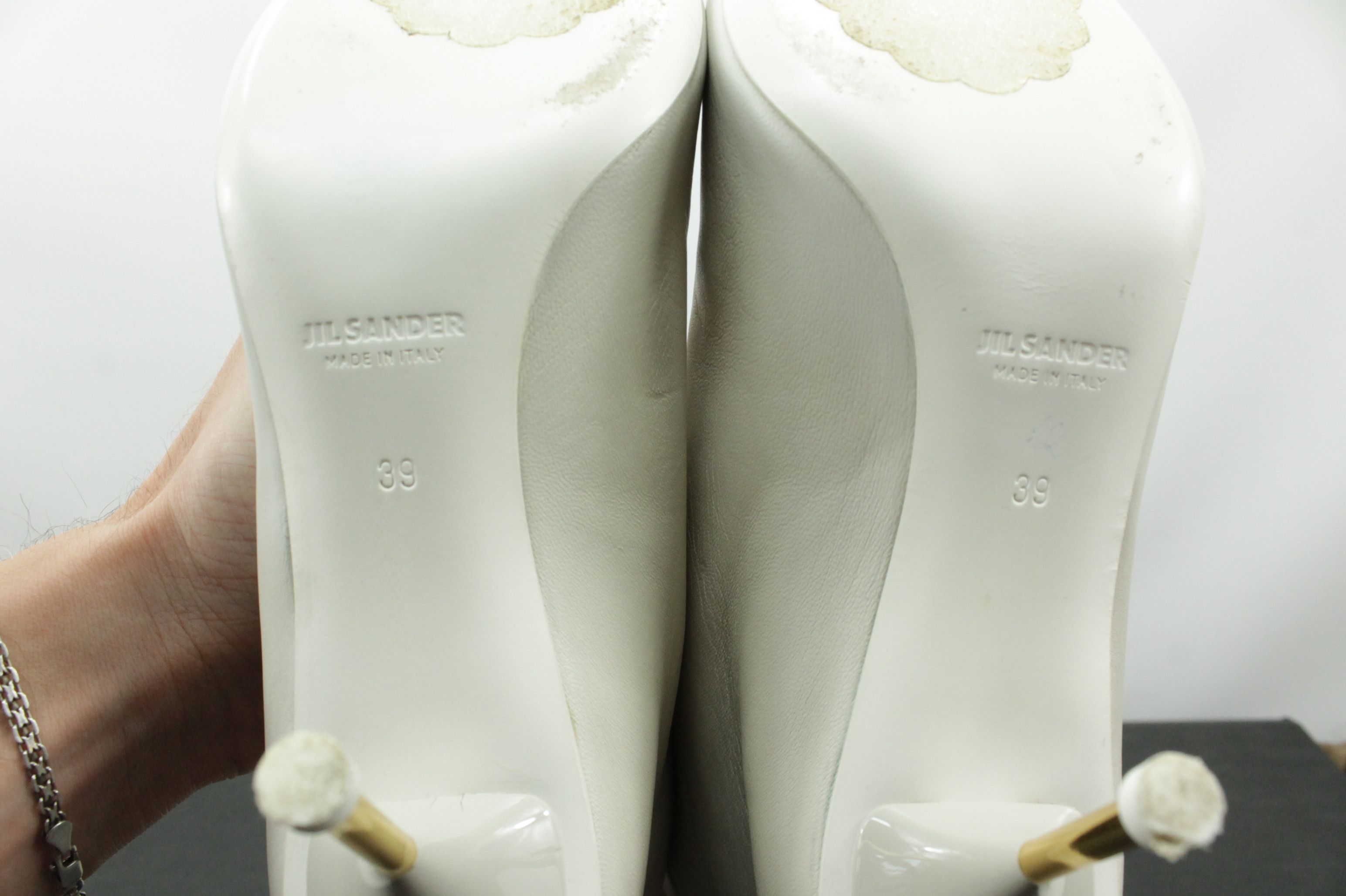 Jil Sander Jil Sander Mid-Length Heel White Leather Boots Size US 8 / IT 38 - 10 Thumbnail