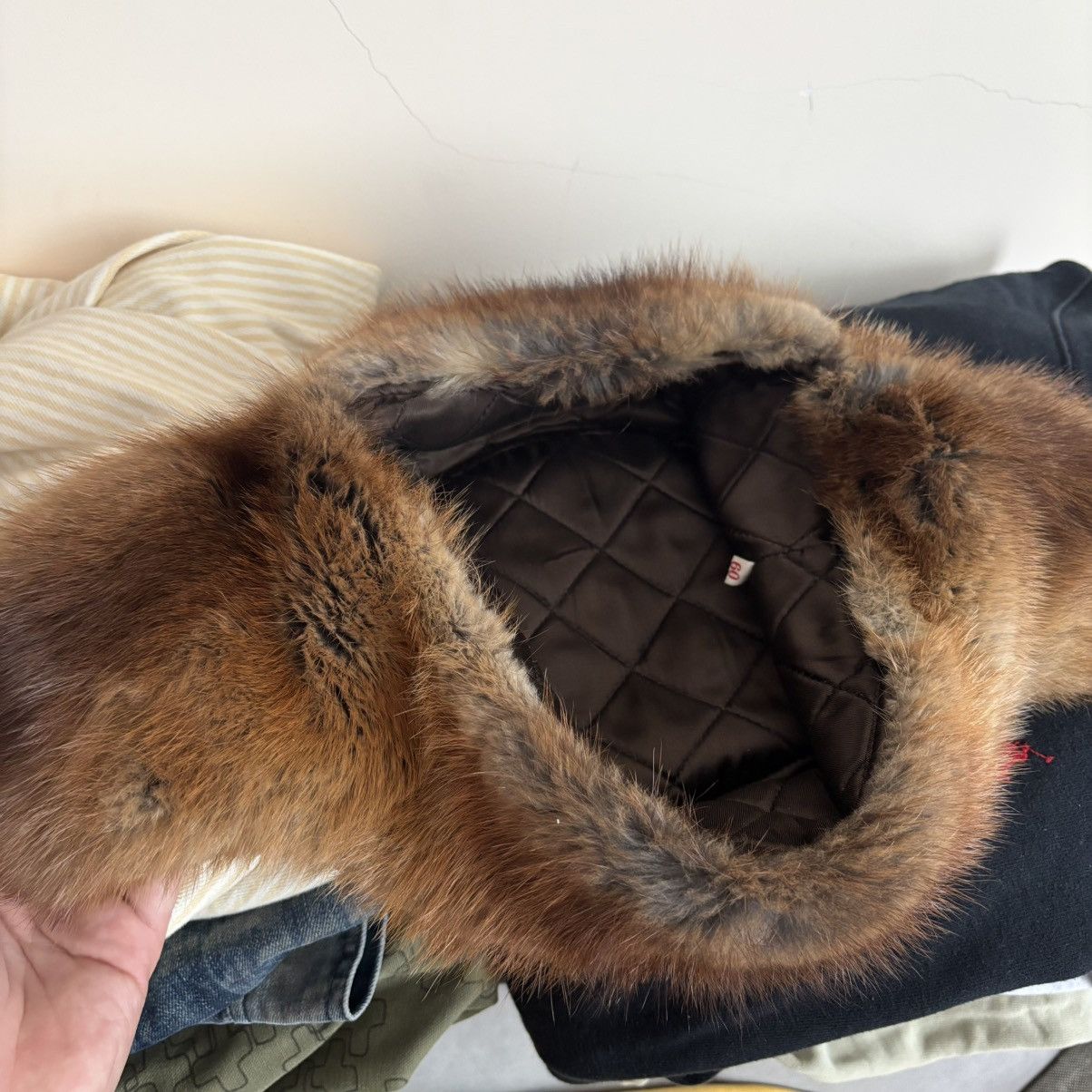 Hysteric Glamour Vintage 80’s Ushanka Hat Real Fur Brown Quilted Lining Size ONE SIZE - 10 Thumbnail