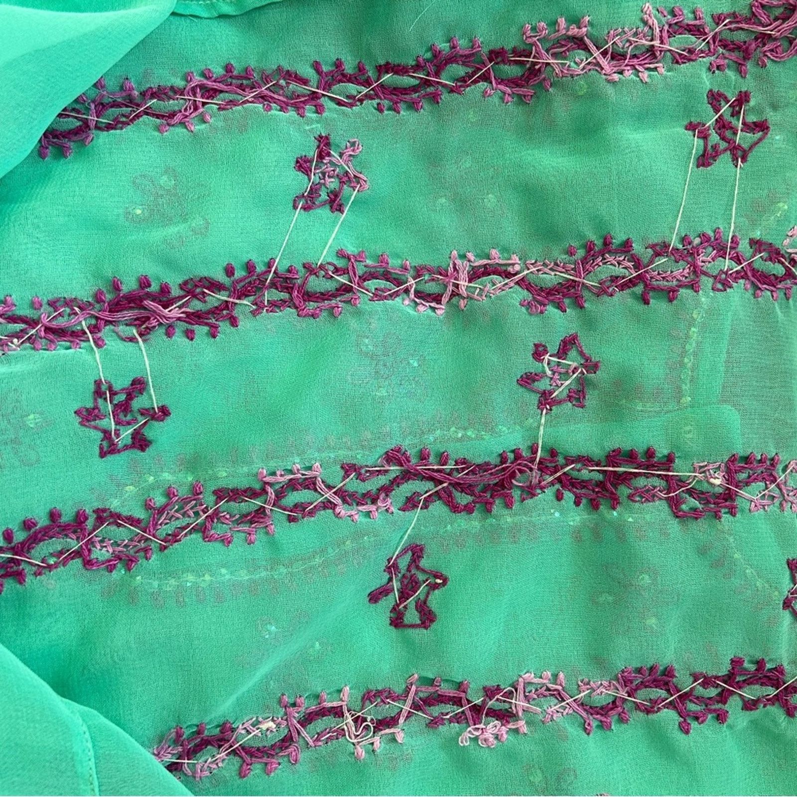 & Other Stories Turquoise with purple embroidery women’s indian kurta Tunic Size M / US 6-8 / IT 42-44 - 5 Thumbnail