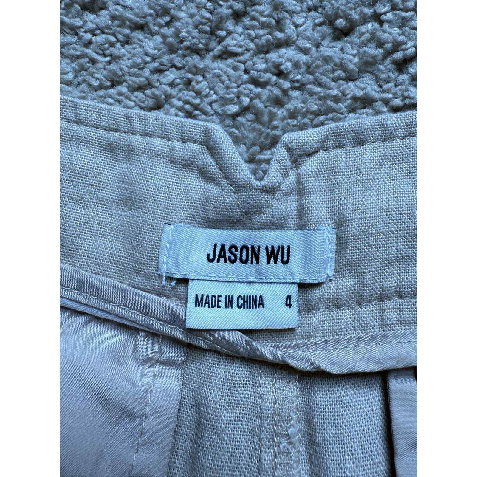 Jason Wu Jason Wu Linen Blend High Waisted Pleated Short Beige 4 Size 27" / US 4 / IT 40 - 5 Thumbnail