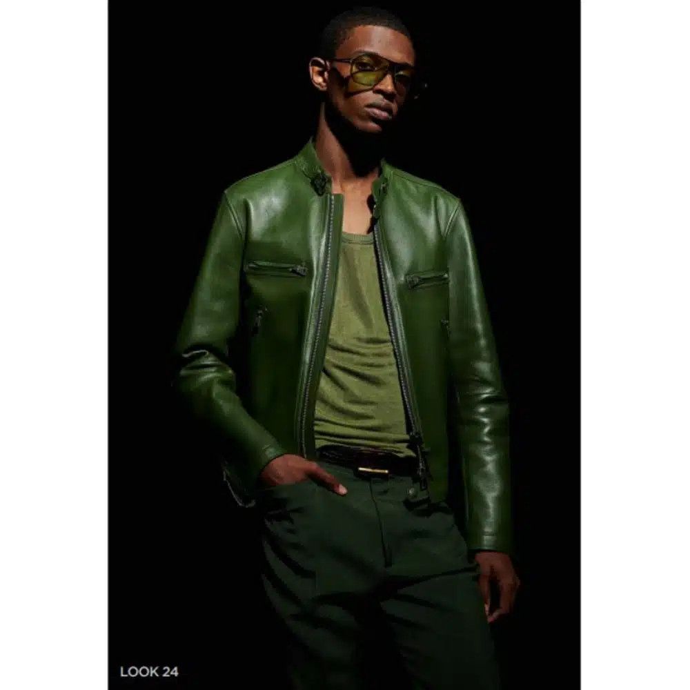 Tom Ford o1loc1c1225 LXR005 Biker Jacket in Green Size US M / EU 48-50 / 2 - 2 Thumbnail