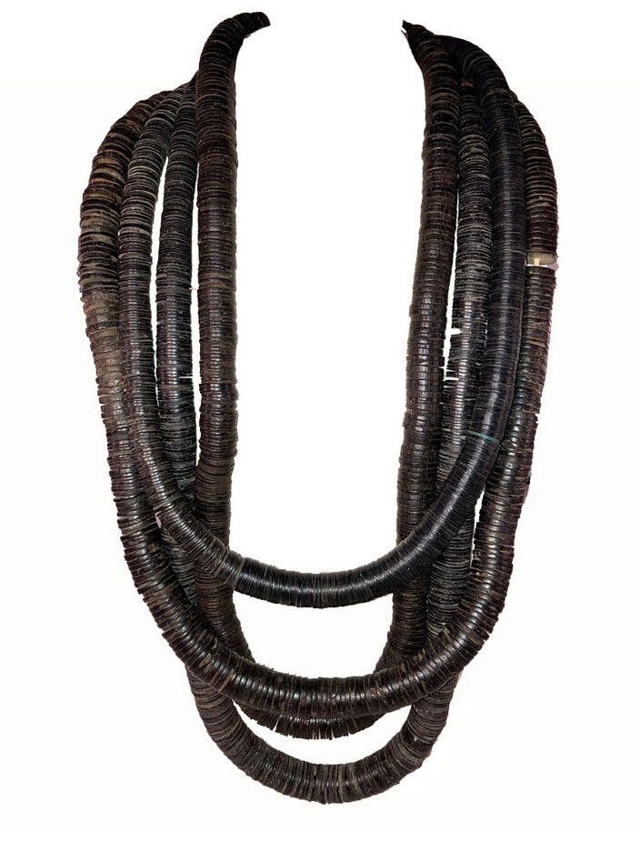 Designer African Hand Made Coconut Disc Bead Necklaces Set of 4 Size ONE SIZE - 1 Thumbnail