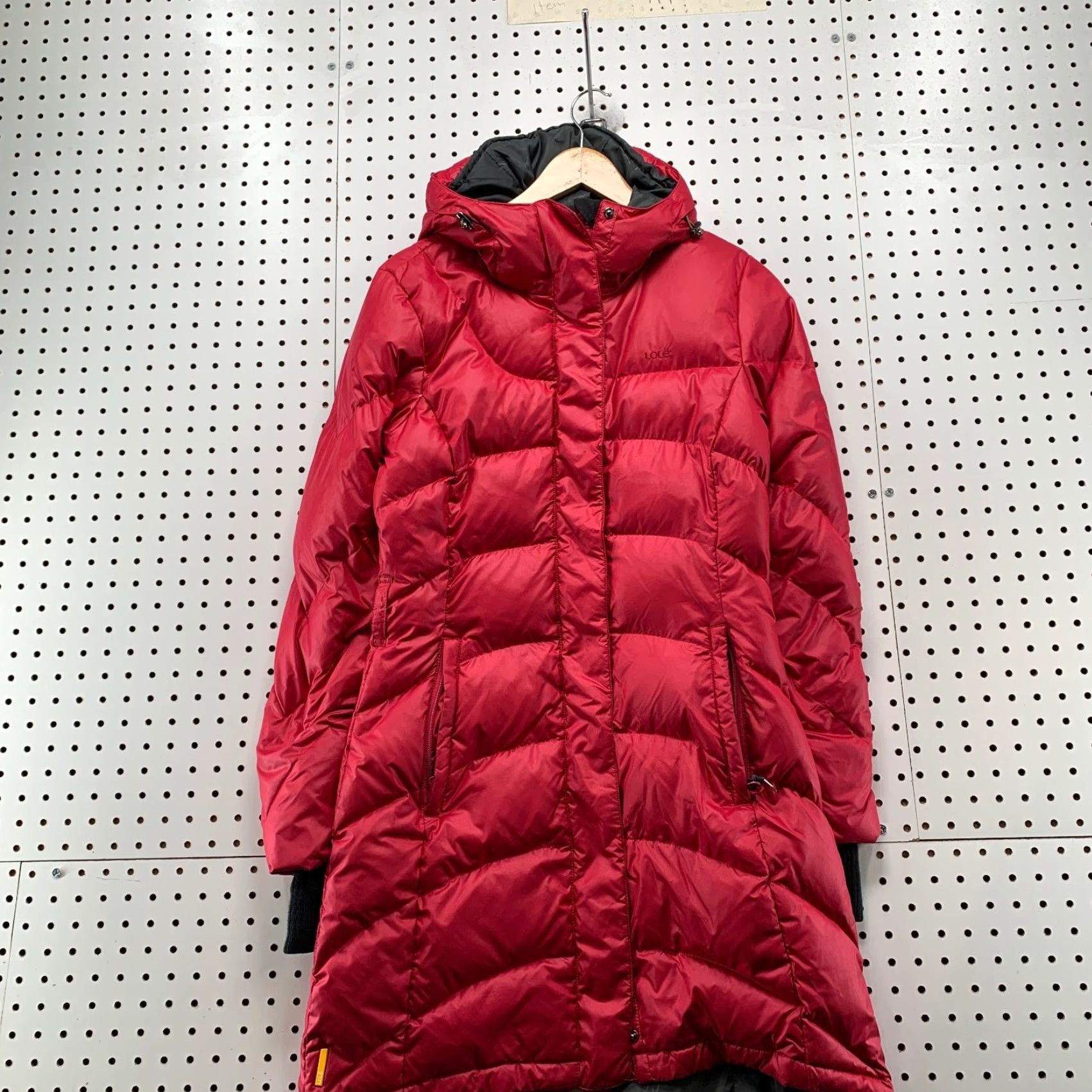 Vintage Lole Down Puffer Coat Womens M Red Quilted Long Hooded Parka Jacket Size M / US 6-8 / IT 42-44 - 5 Thumbnail