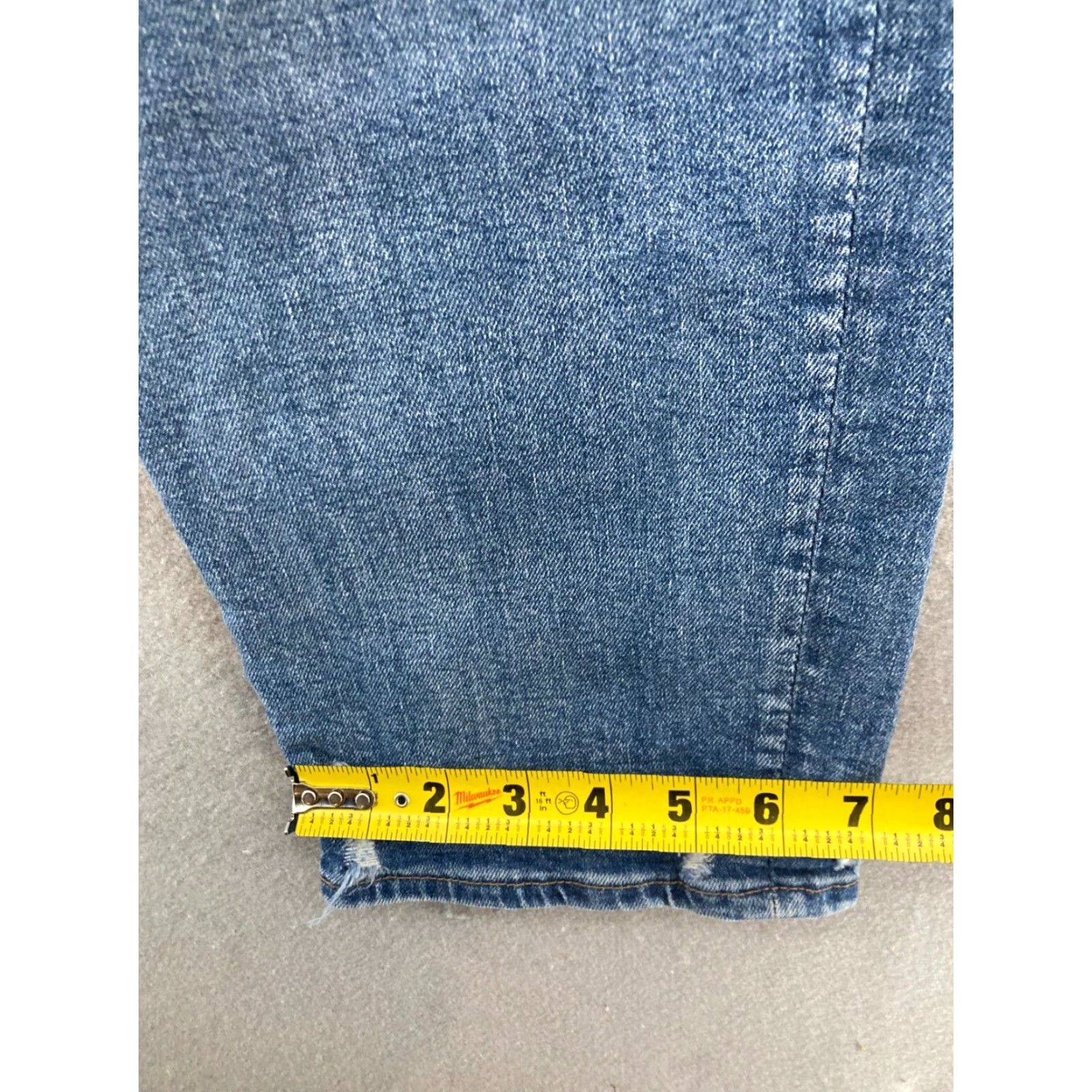 Express Express Wide Leg Jeans 6 High Rise Relaxed Fit Blue Distressed 90s Womens Size 28" / US 6 / IT 42 - 6 Thumbnail
