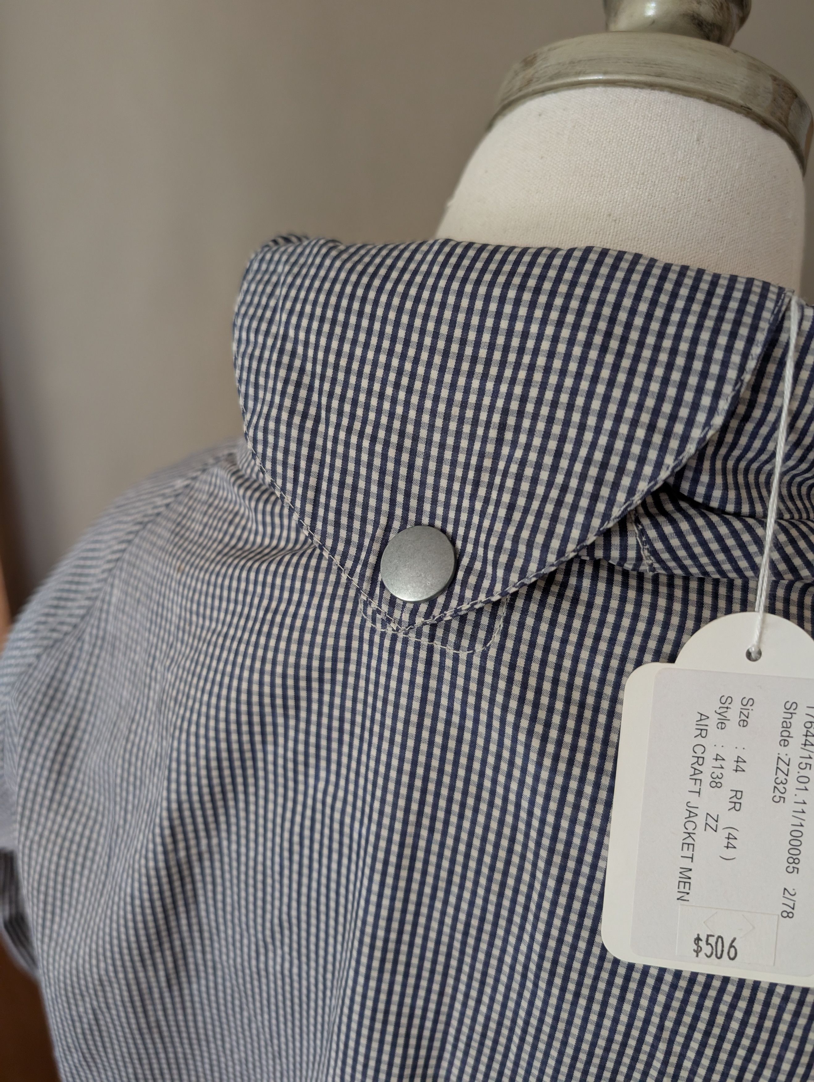 Nigel Cabourn Nigel Cabourn Beeswaxed Navy Check Aircraft Jacket Size US S / EU 44-46 / 1 - 14 Thumbnail