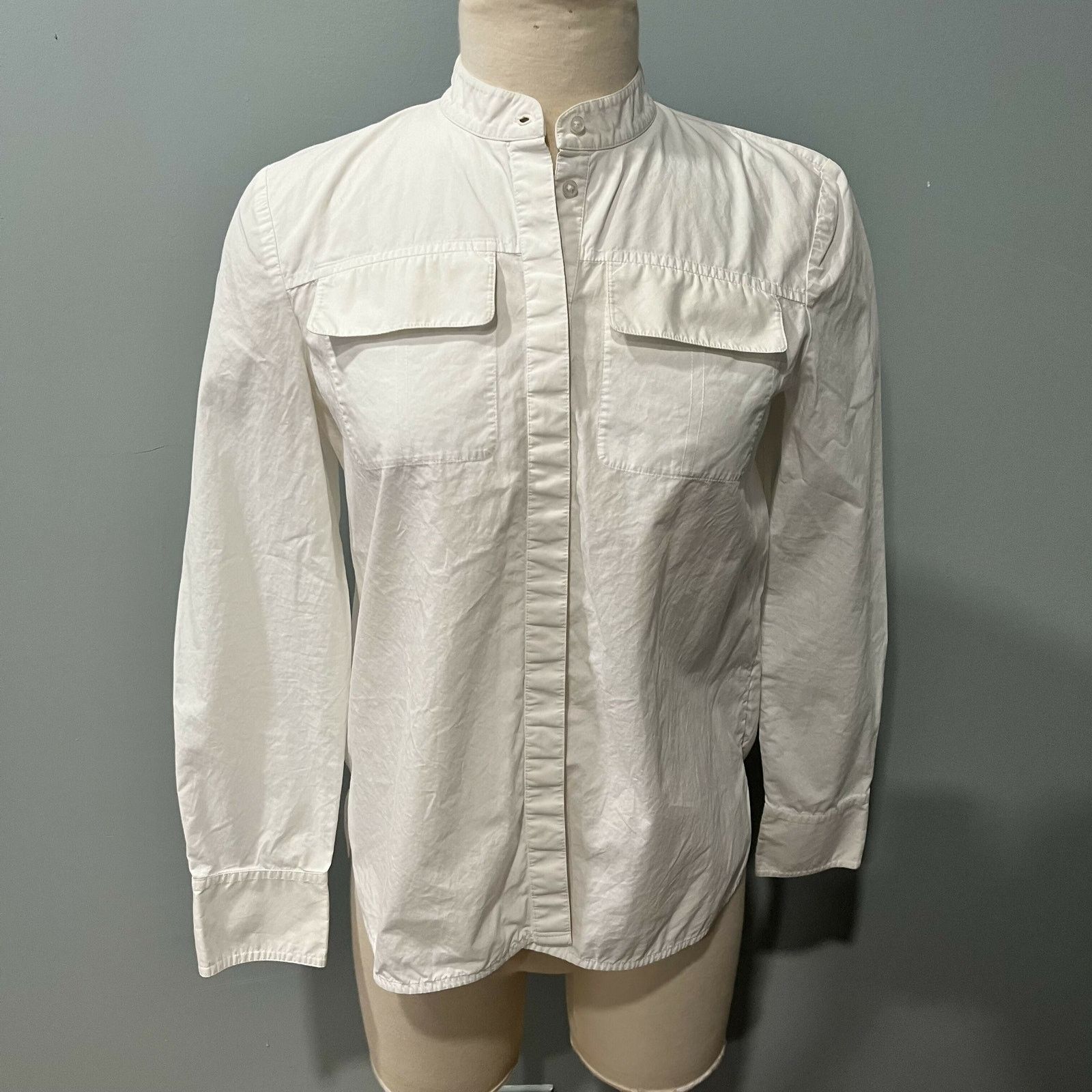 Tory Burch Tory Burch Allison White Button-Down Cotton Shirt Sz 4 Size S / US 4 / IT 40 - 2 Thumbnail