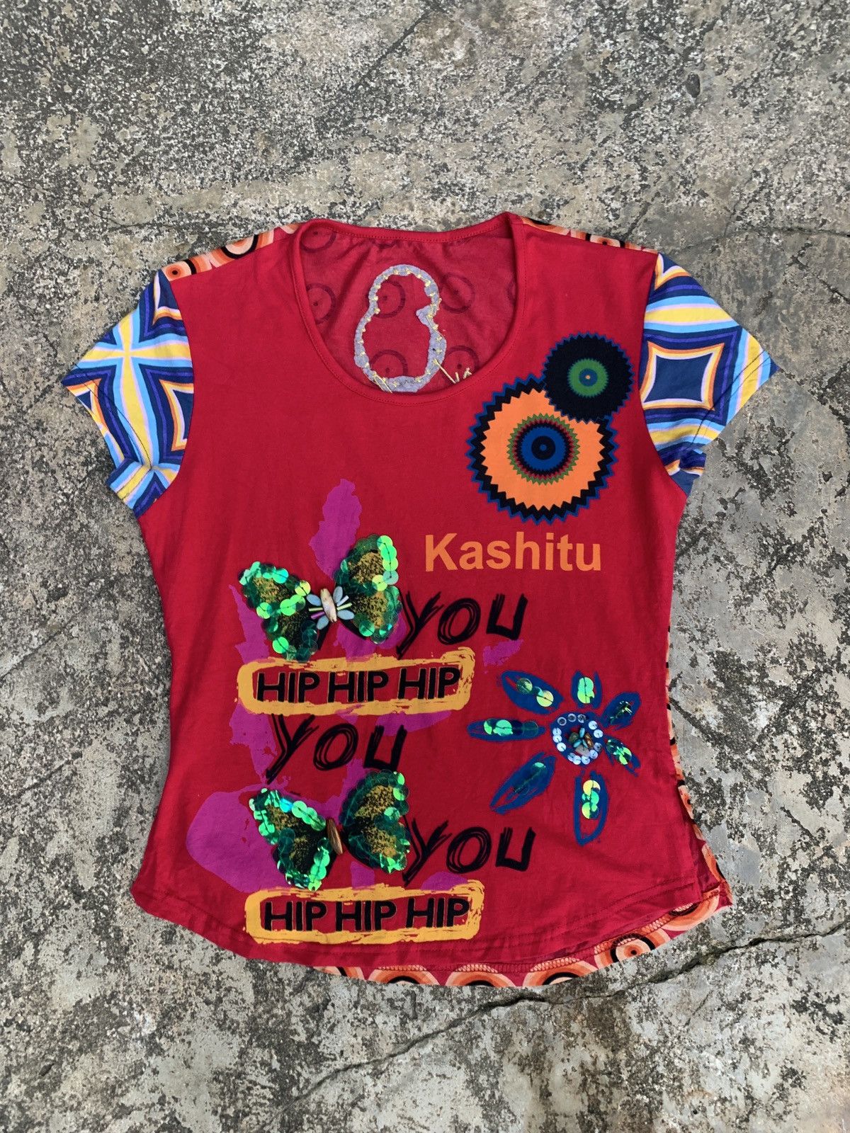 Other y2k Kashitu Butterflies Psychedelic Sequin Beady Top Size S / US 4 / IT 40 - 1 Thumbnail