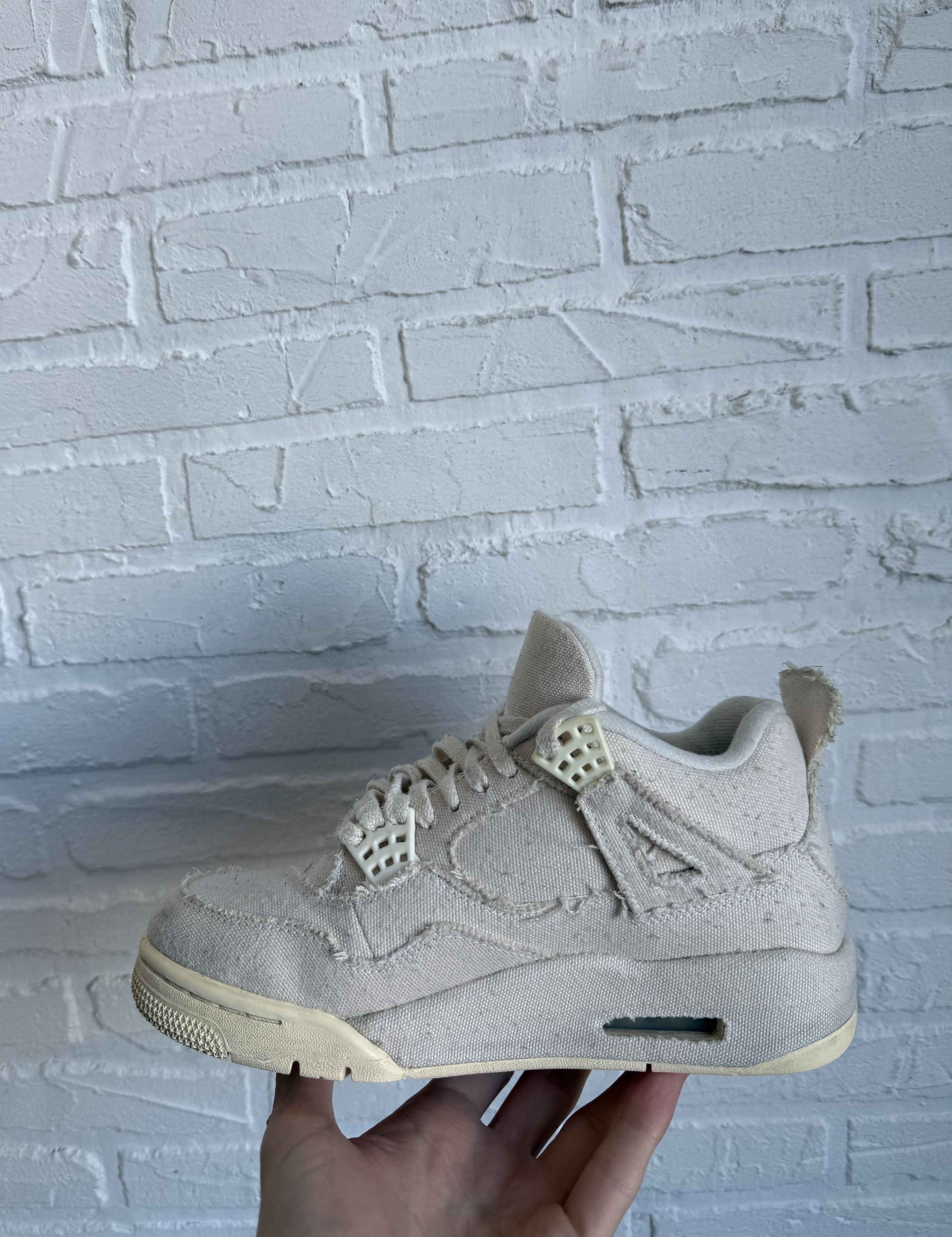 Nike Nike Air Jordan 4 Sail Blank Canvas Cement Grey Size US 6.5 / IT 36.5 - 13 Thumbnail