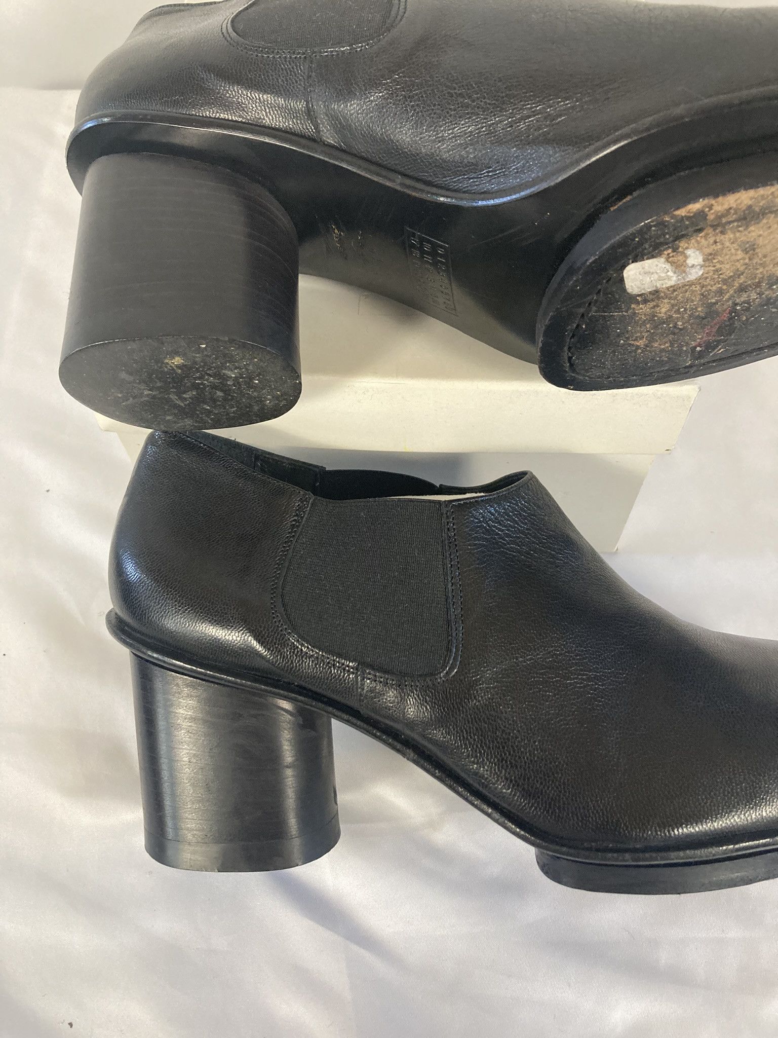 Comme des Garcons VINTAGE Comme des Garçons Black Leather Cylinder Heel Ankle Size US 11 / IT 41 - 10 Thumbnail