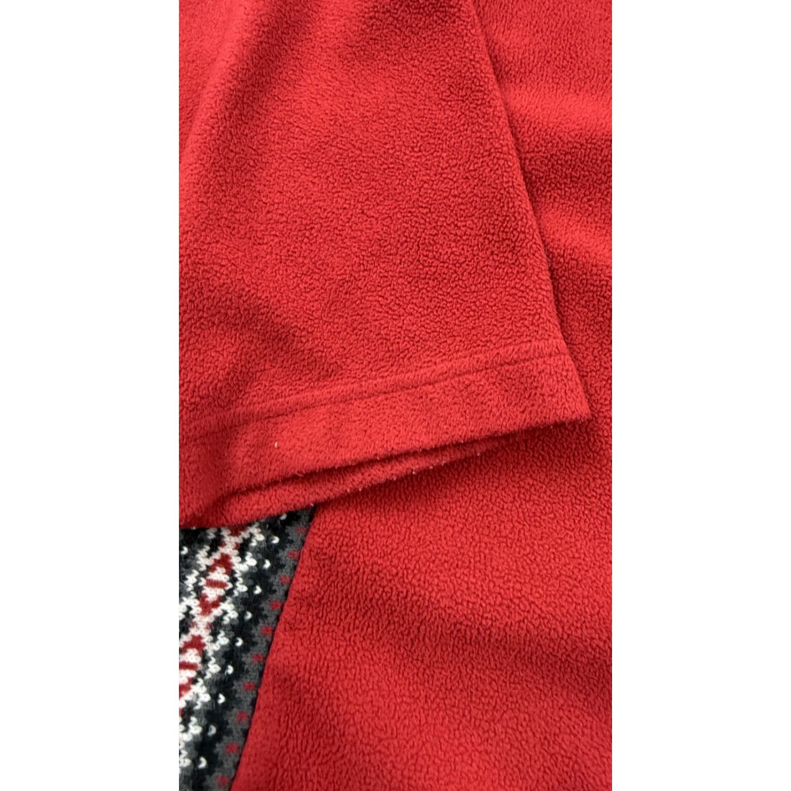 Vintage Columbia Jacket 2X Red Fleece Hooded Full Zip Lightweight Fair Isle Trim Womens Size XXL / US 16-18 / IT 52-54 - 6 Thumbnail