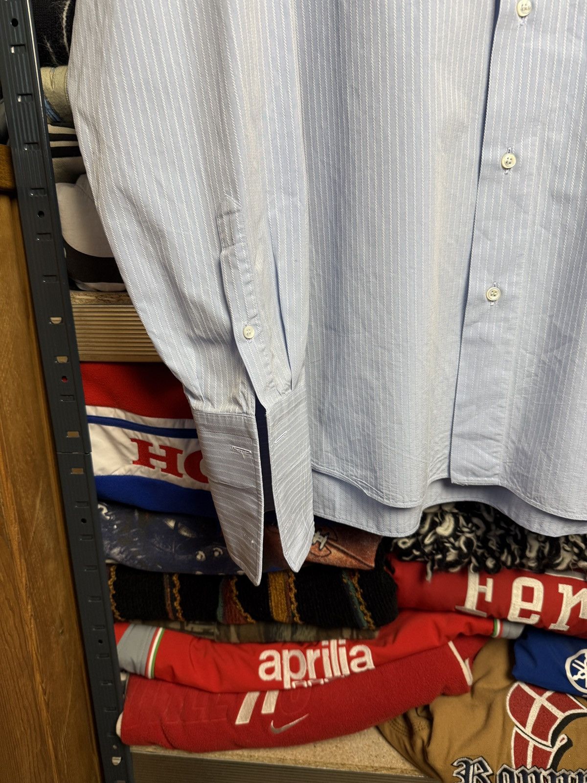 Brioni Vintage Brioni Shirt Made in Italy Stripped Blue Size US L / EU 52-54 / 3 - 5 Thumbnail