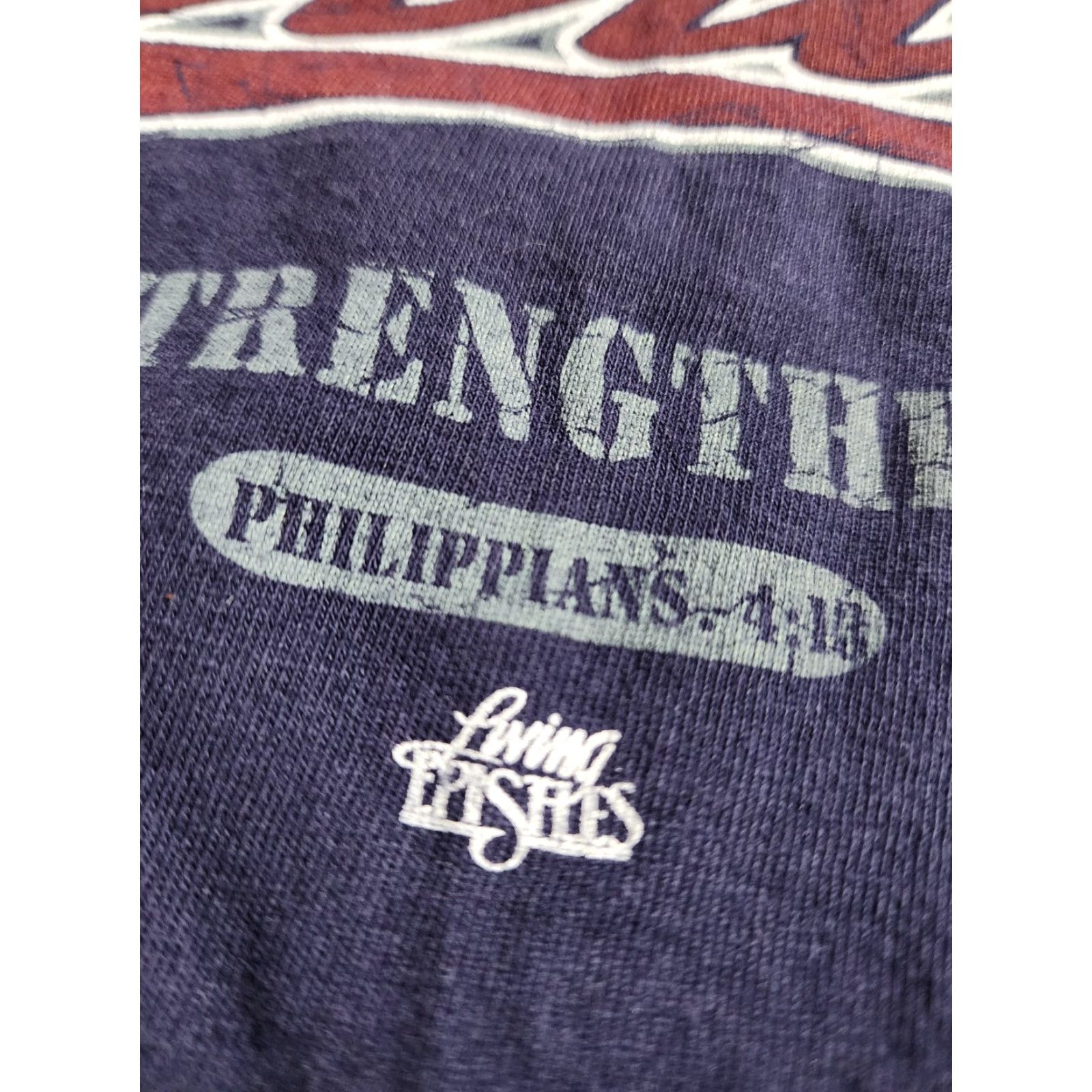 Vintage VINTAGE Living T-Shirt Mens M Property Of Jesus Double Sided Crew Neck Blue 90s Shirt Size US M / EU 48-50 / 2 - 4 Thumbnail