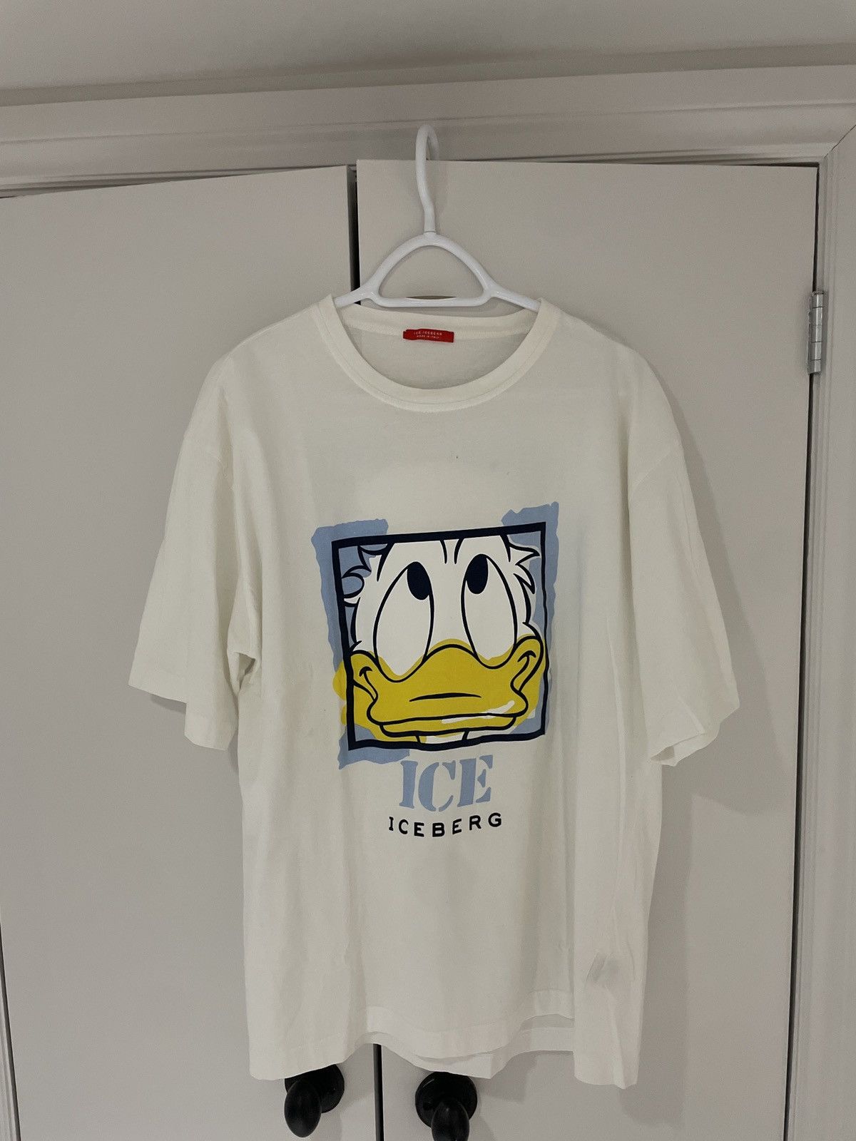 image of Iceberg Vintage Donald Duck T in White, Men's (Size 2XL)