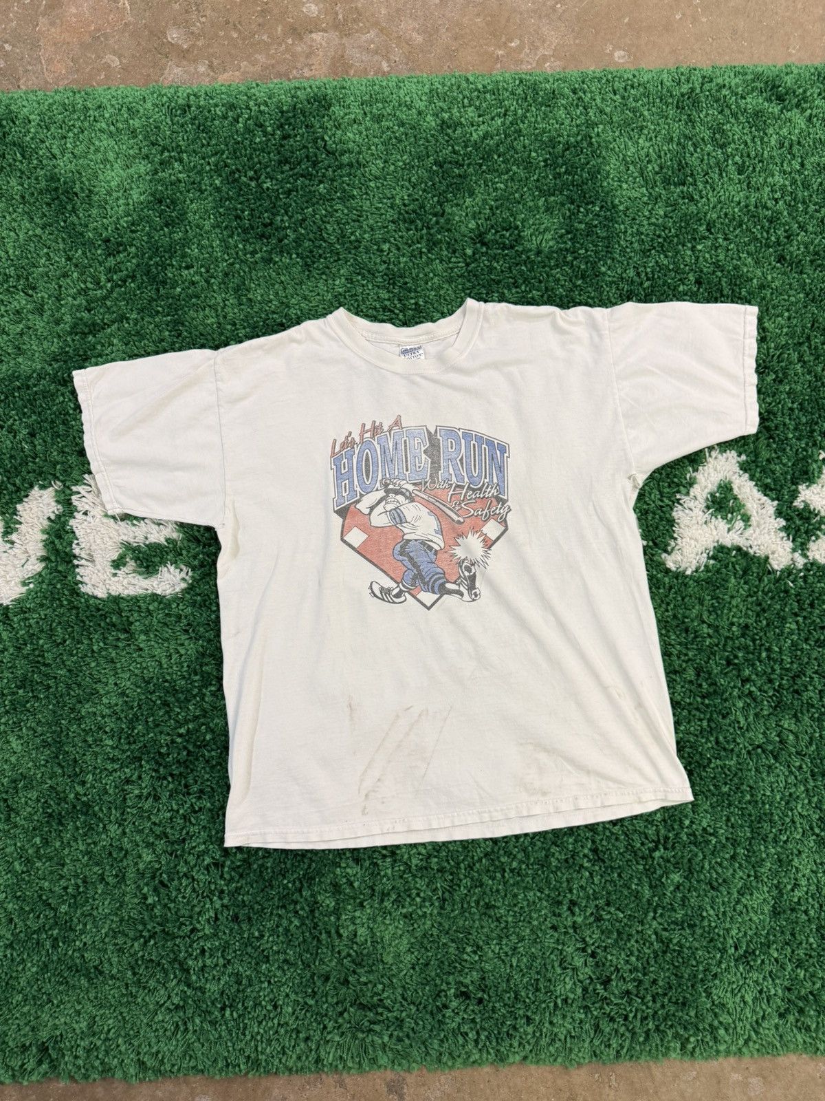 Vintage Vintage Destroyed " Home Run " Baseball Cartoon Tee XL Size US XL / EU 56 / 4 - 2 Thumbnail