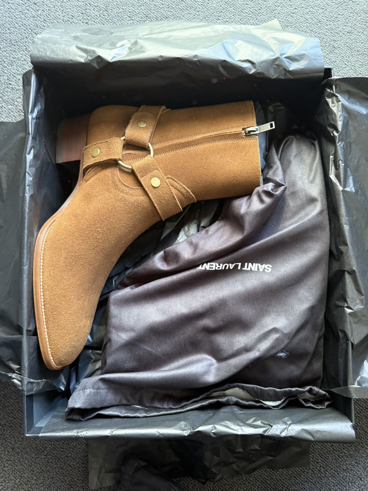 Saint Laurent Paris $1.45k Saint Laurent Wyatt Harness boots 41.5 tan beige Size US 8.5 / EU 41-42 - 6 Thumbnail